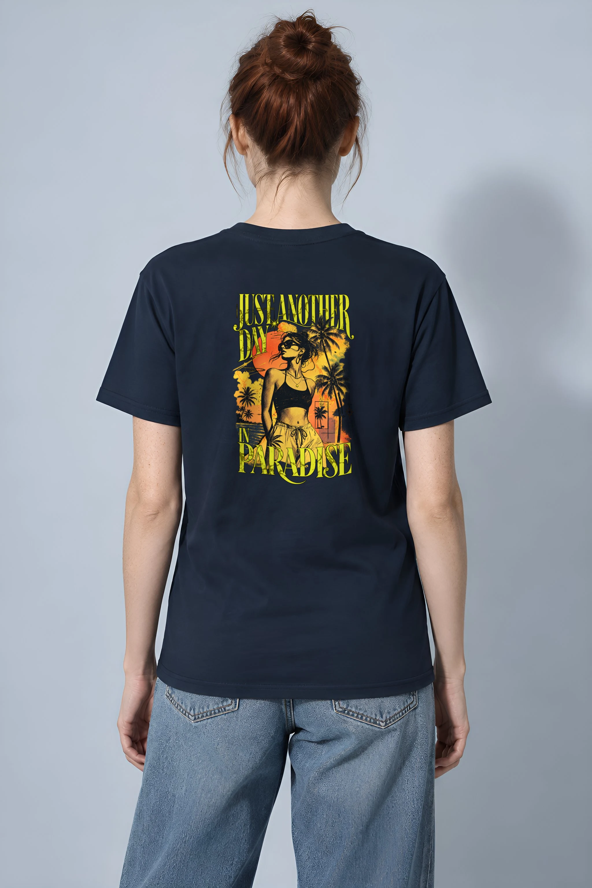 "Paradise Afterglow" Heavyweight Unisex Crewneck T-shirt