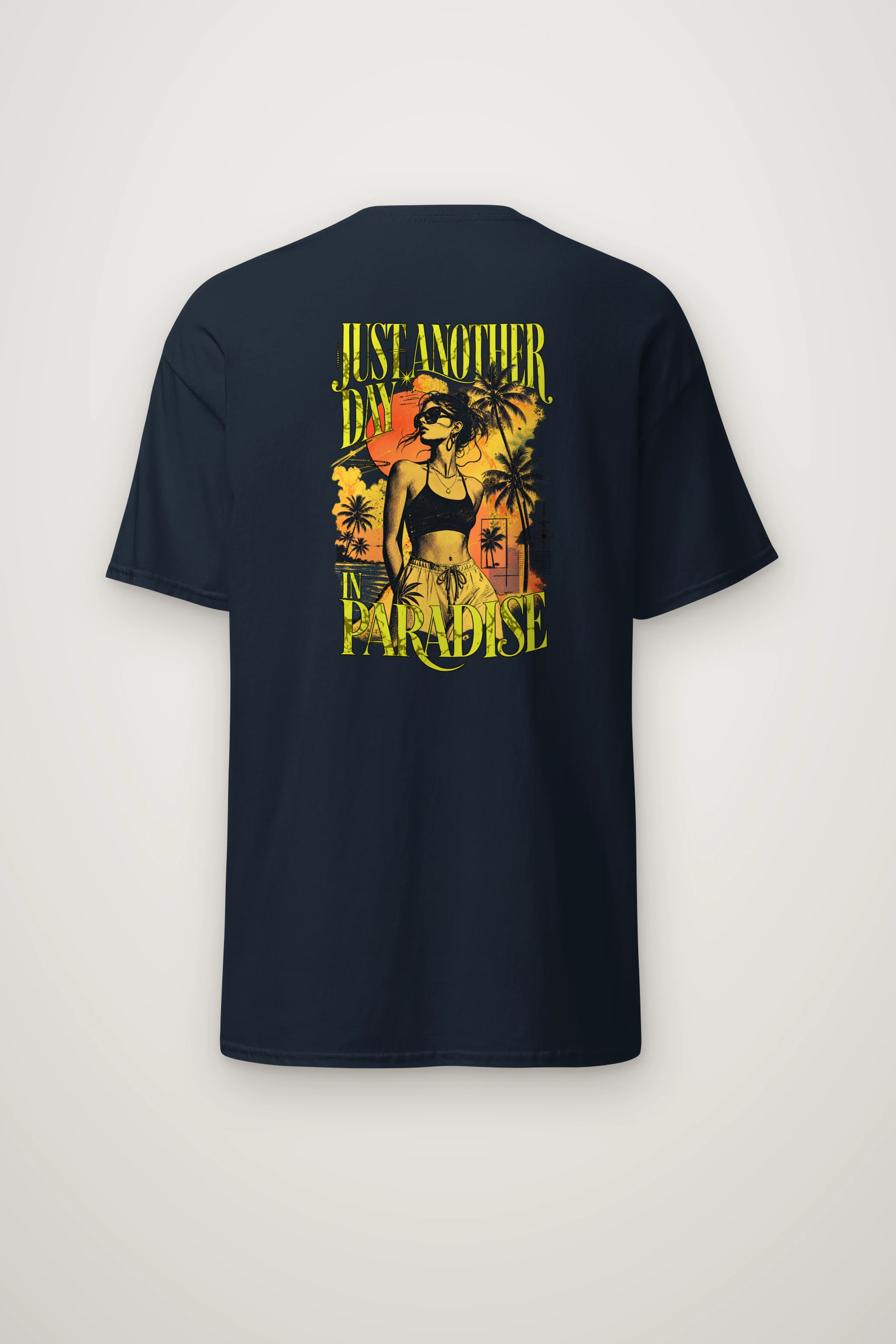 "Paradise Afterglow" Heavyweight Unisex Crewneck T-shirt