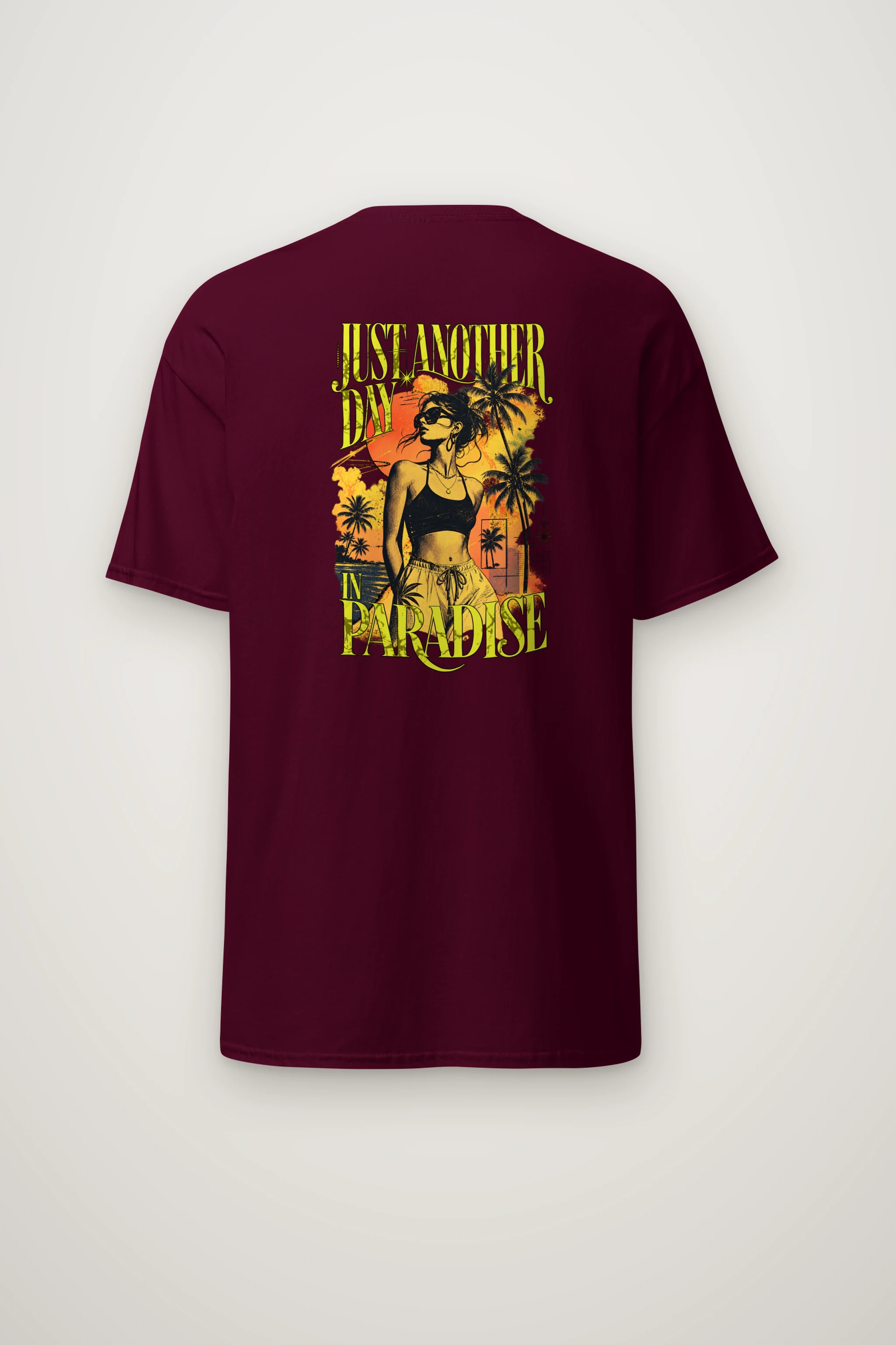 "Paradise Afterglow" Heavyweight Unisex Crewneck T-shirt