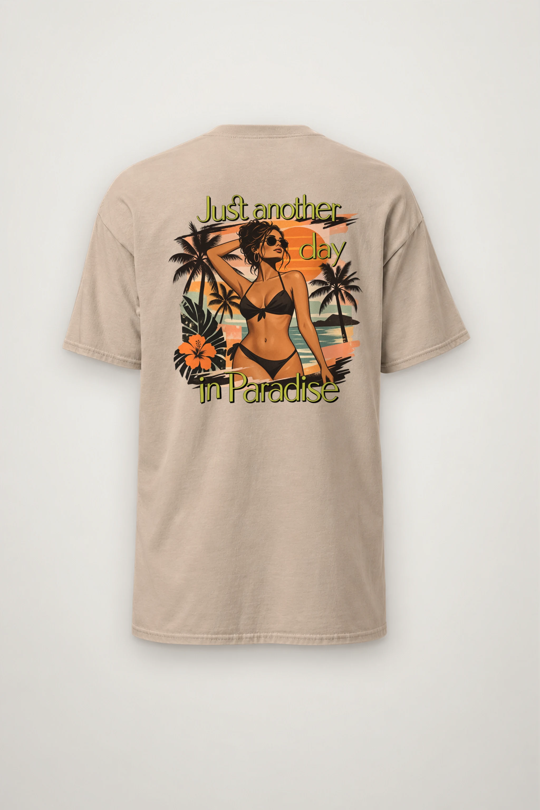 "Paradise Day" Heavyweight Unisex Crewneck T-shirt