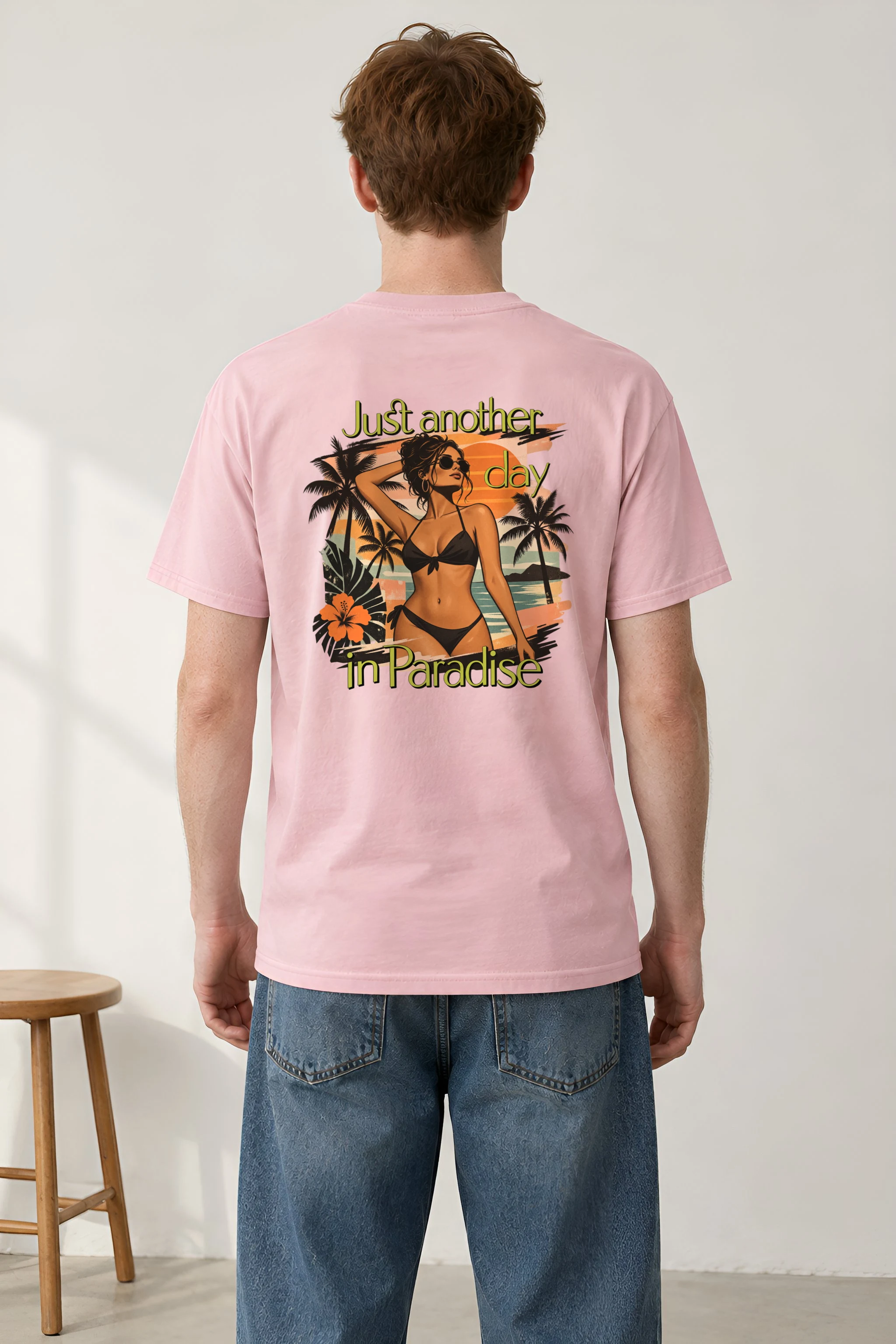 "Paradise Day" Heavyweight Unisex Crewneck T-shirt