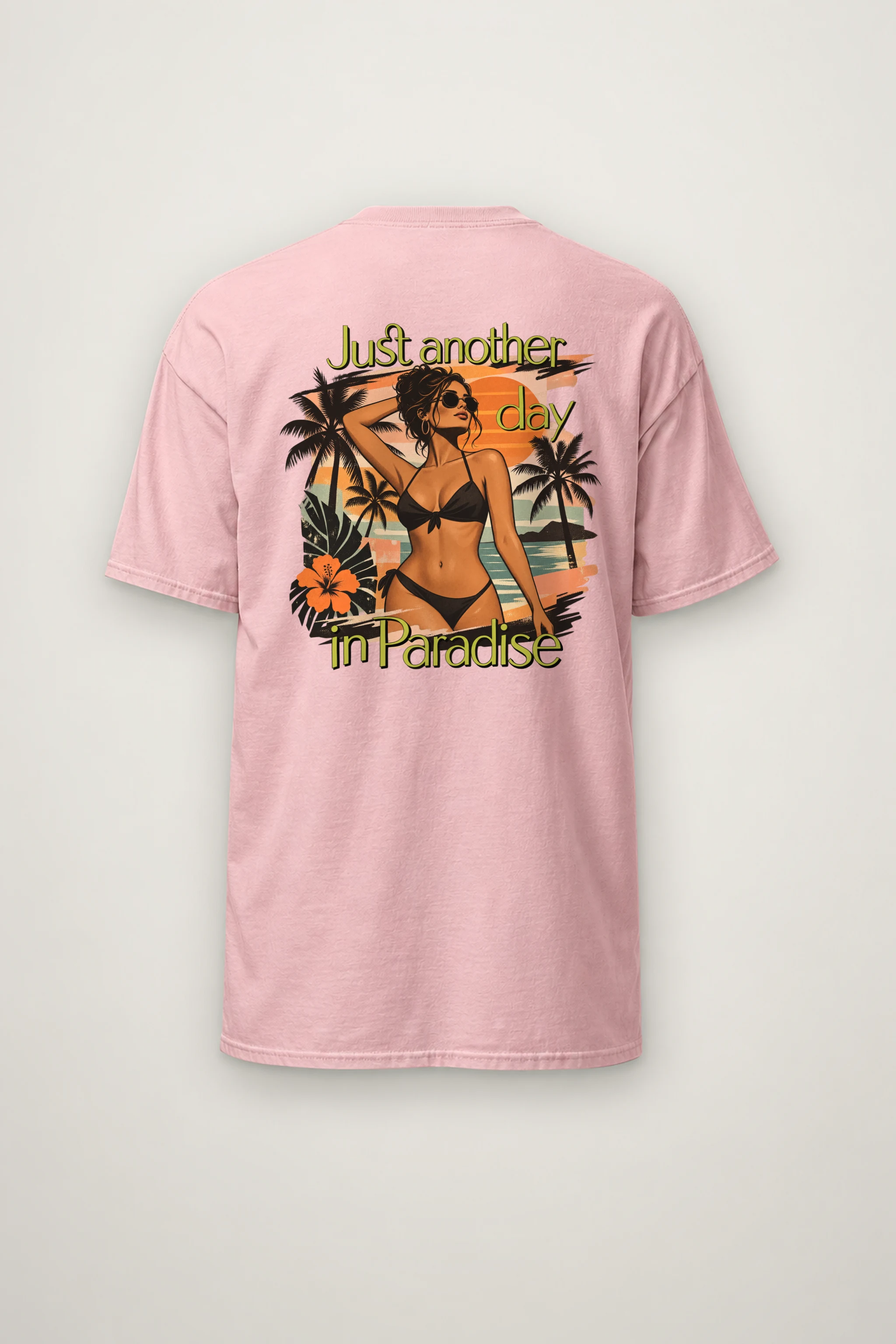 "Paradise Day" Heavyweight Unisex Crewneck T-shirt