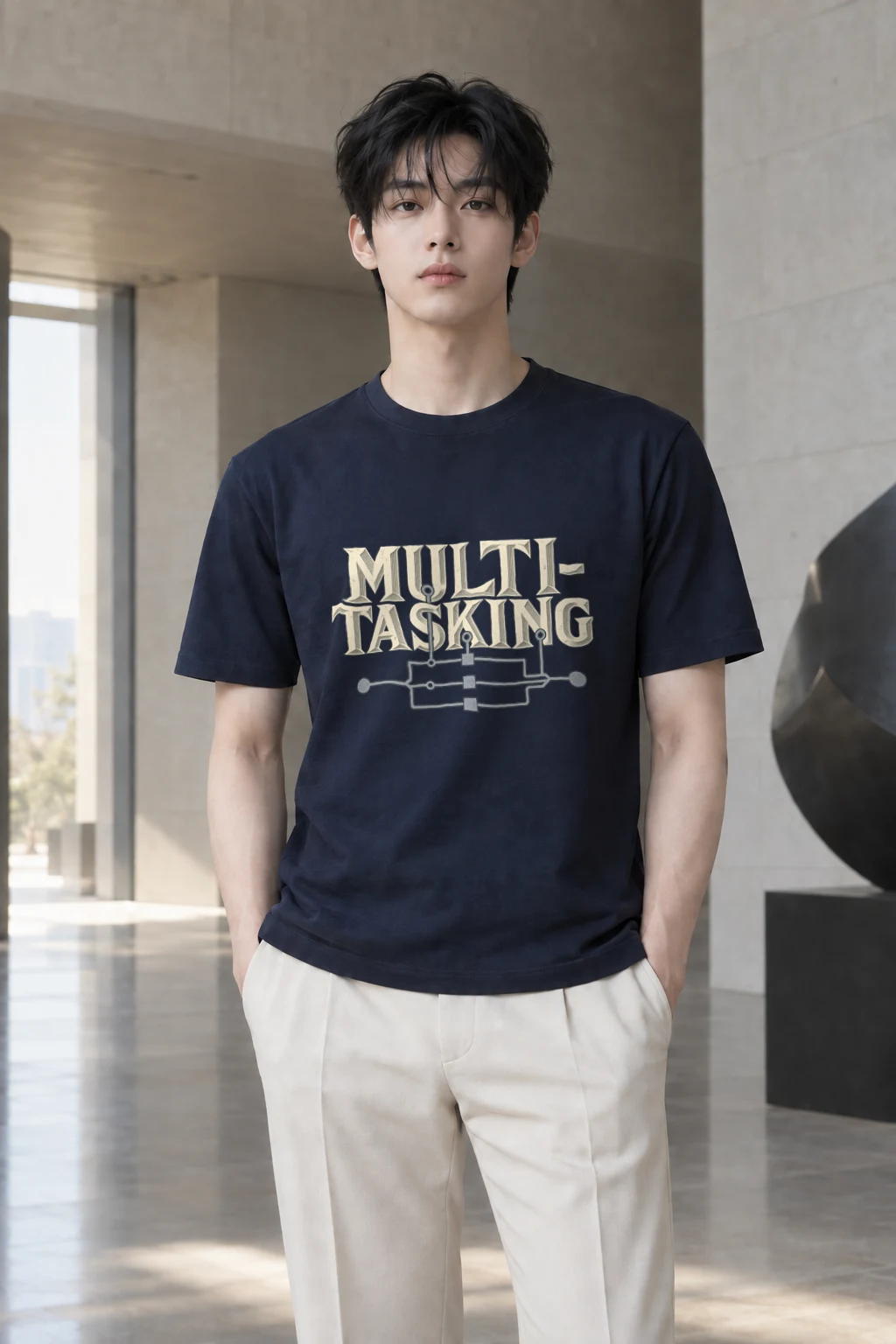"Parallel Logic" Heavyweight Unisex Crewneck T-shirt | Gildan 5000