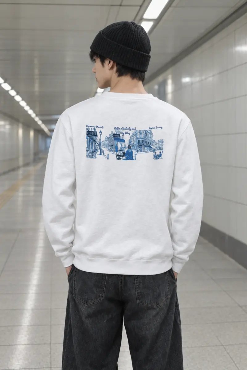 "Paris Café Sketch" Heavy Blend Unisex Crewneck Sweatshirt