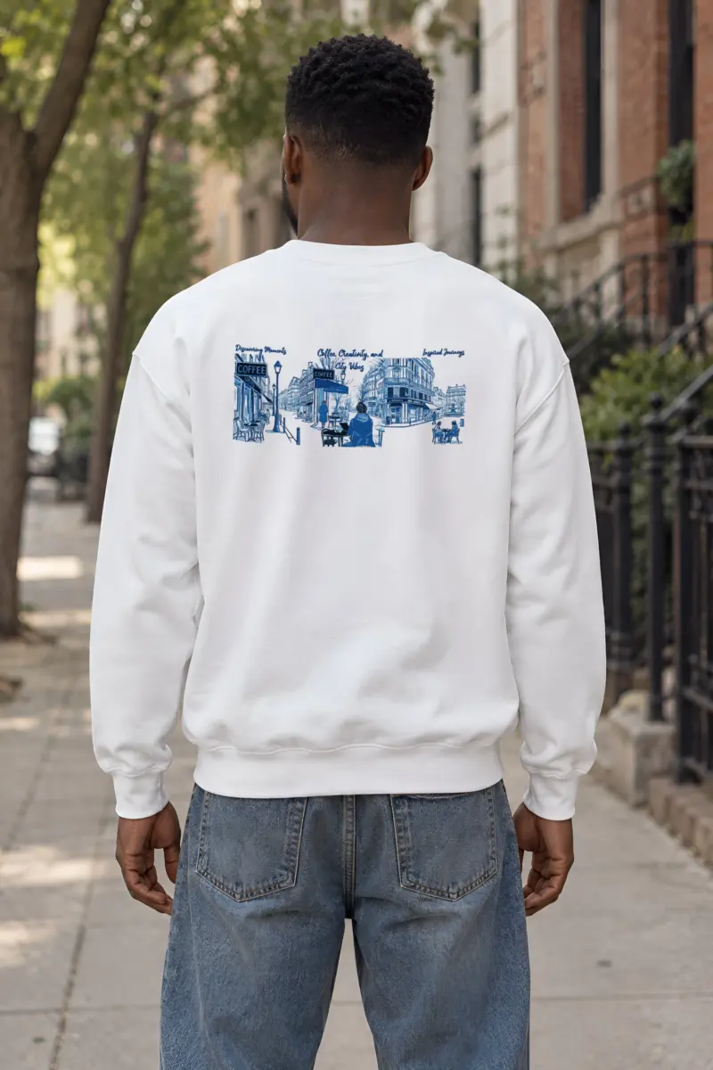 "Paris Café Sketch" Heavy Blend Unisex Crewneck Sweatshirt