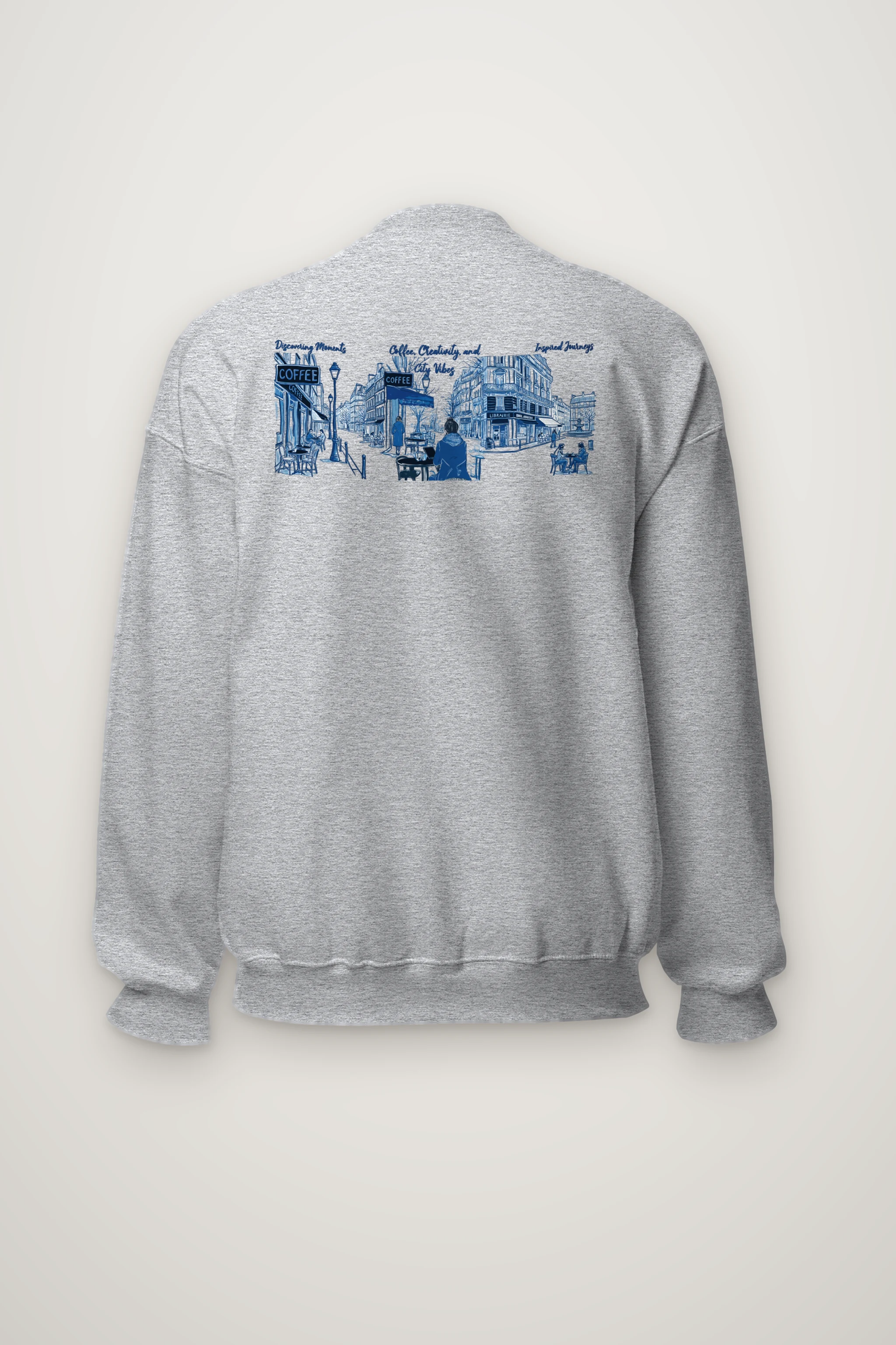 "Paris Café Sketch" Heavy Blend Unisex Crewneck Sweatshirt