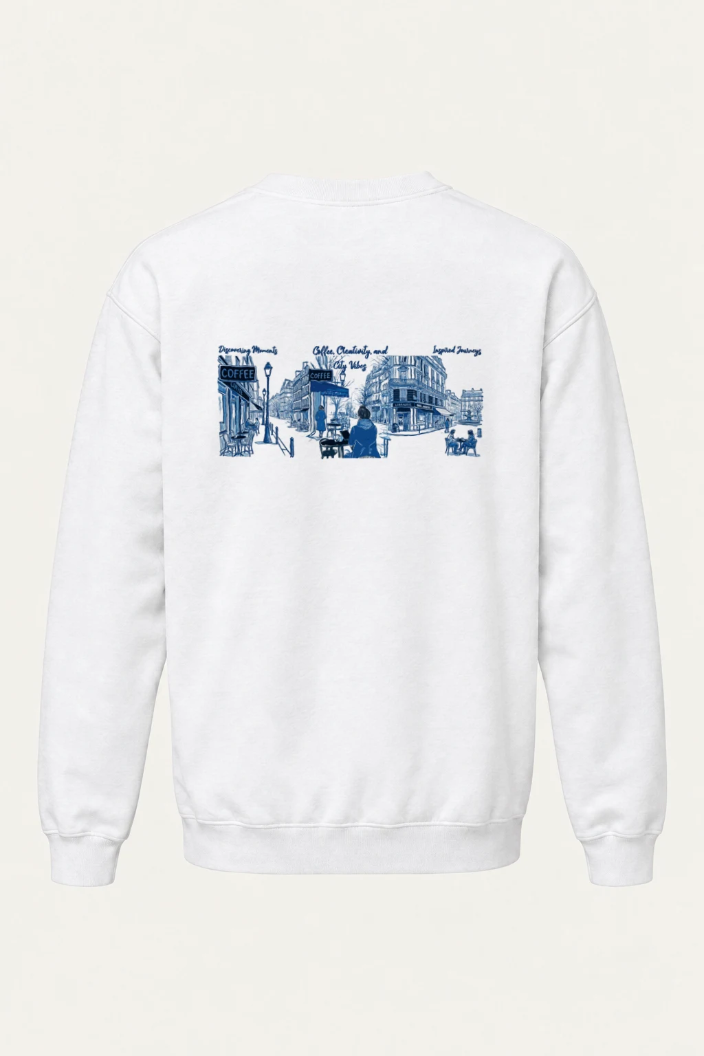 "Paris Café Sketch" Heavy Blend Unisex Crewneck Sweatshirt | Gildan 18000