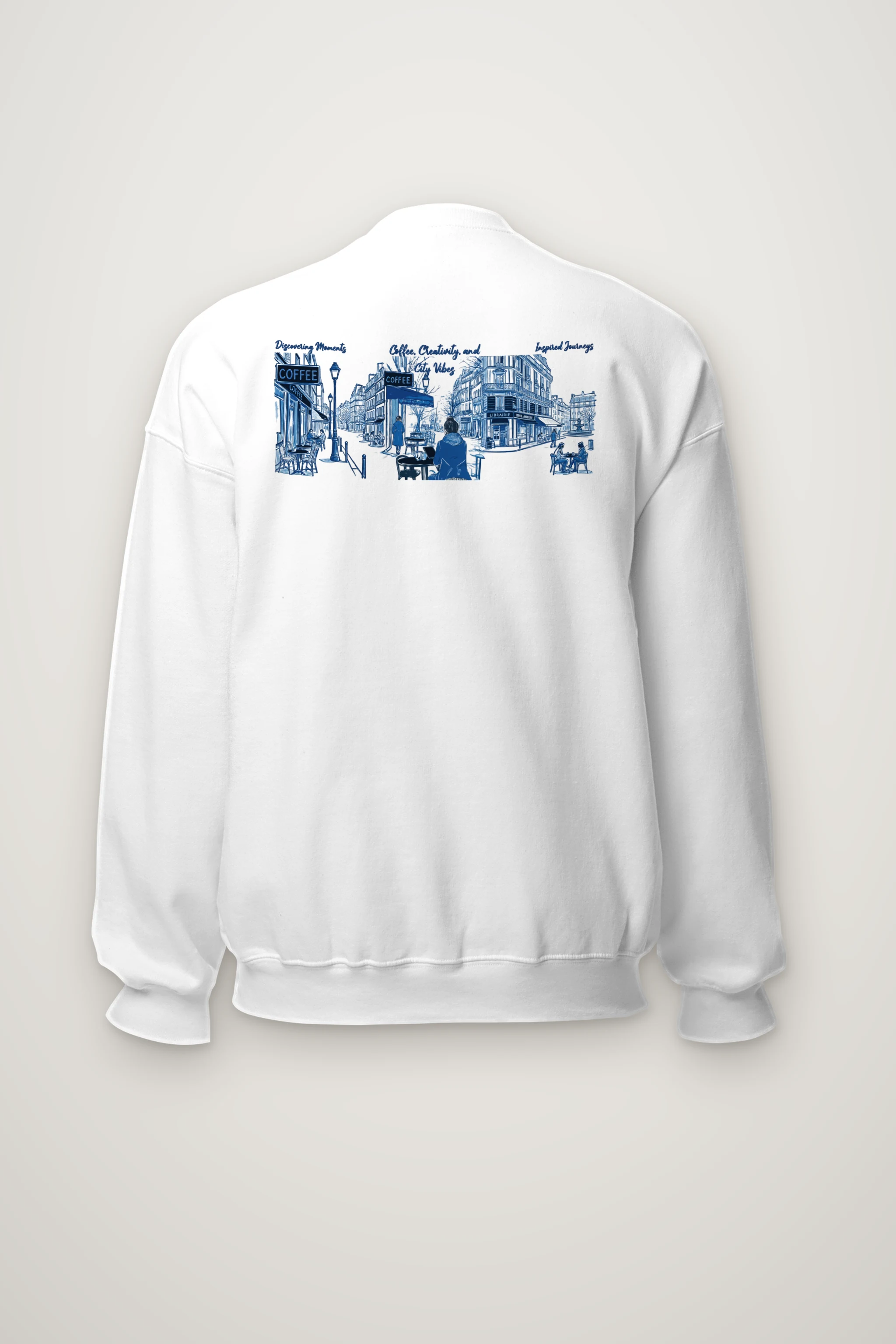 "Paris Café Sketch" Heavy Blend Unisex Crewneck Sweatshirt