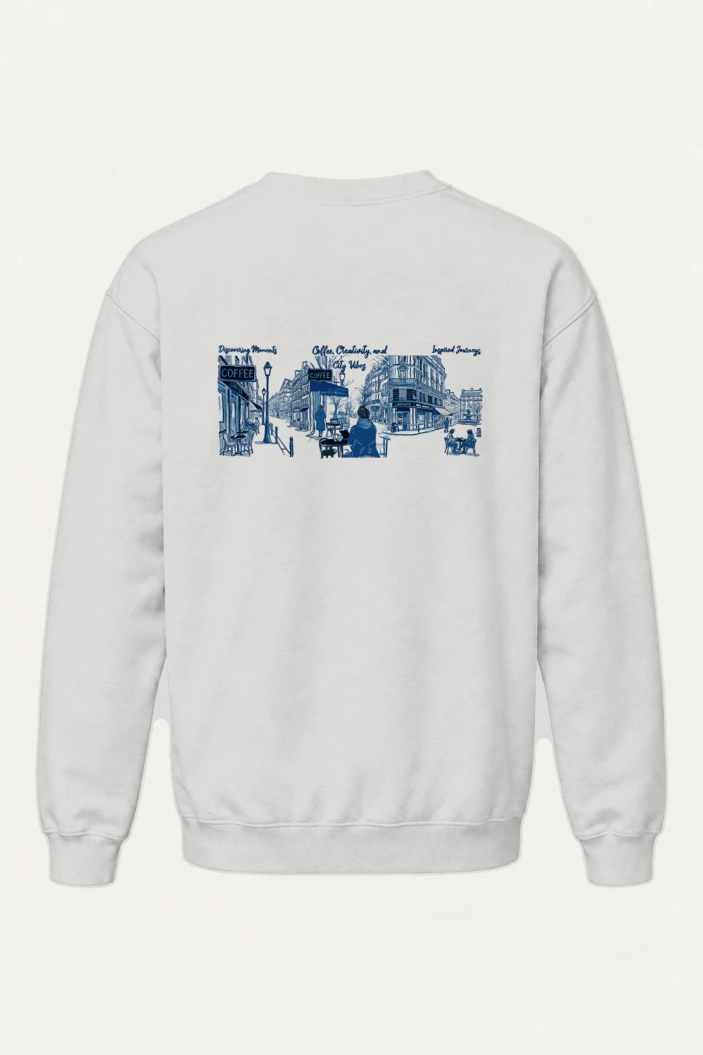 "Paris Café Sketch" Heavy Blend Unisex Crewneck Sweatshirt | Gildan 18000