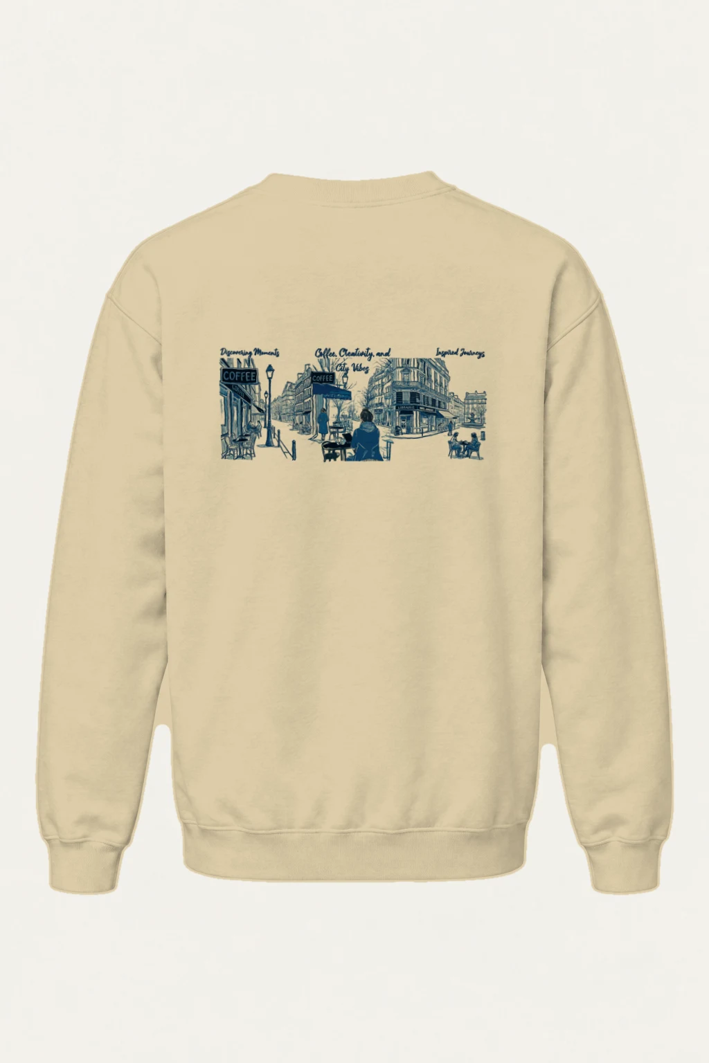 "Paris Café Sketch" Heavy Blend Unisex Crewneck Sweatshirt | Gildan 18000