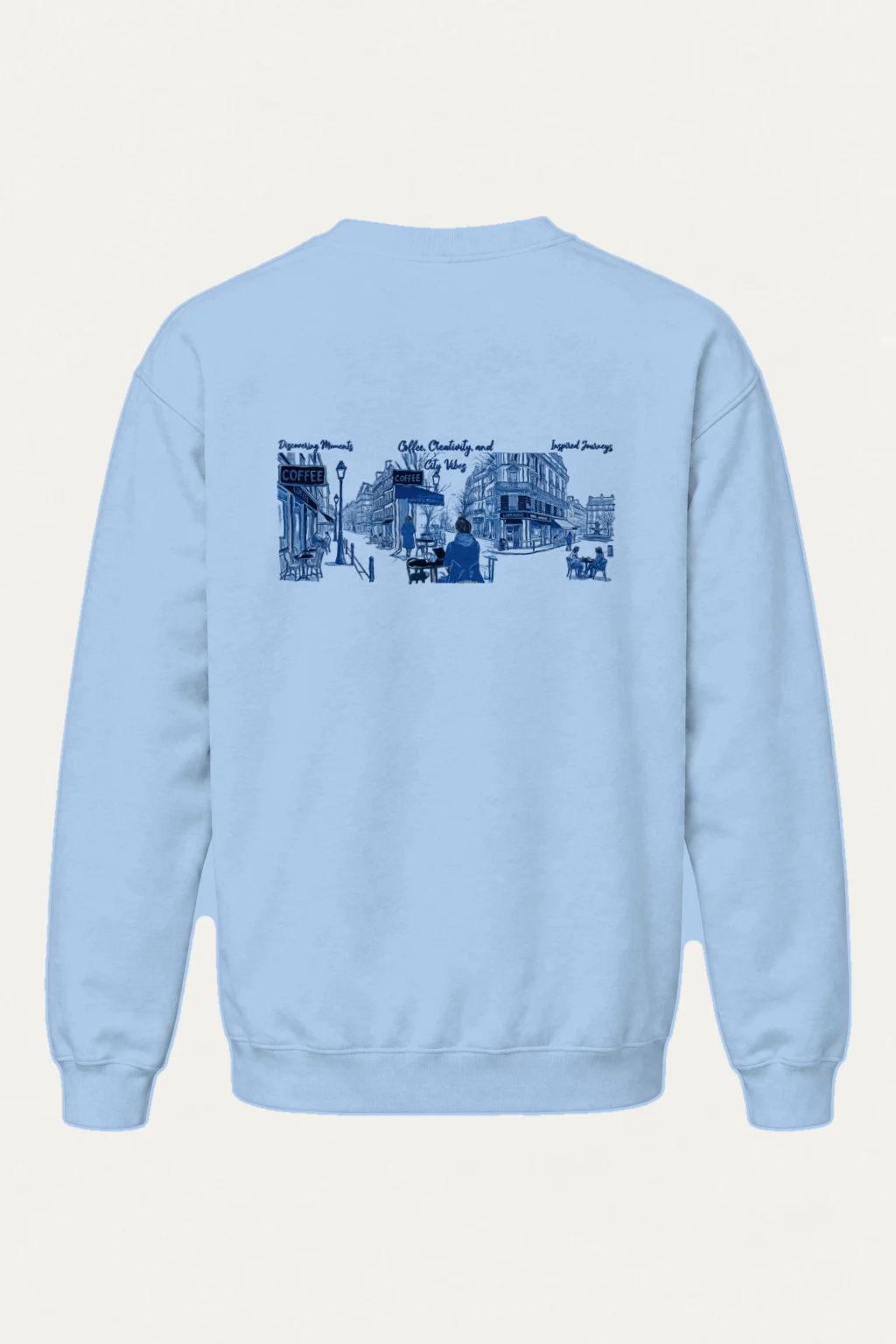 "Paris Café Sketch" Heavy Blend Unisex Crewneck Sweatshirt | Gildan 18000