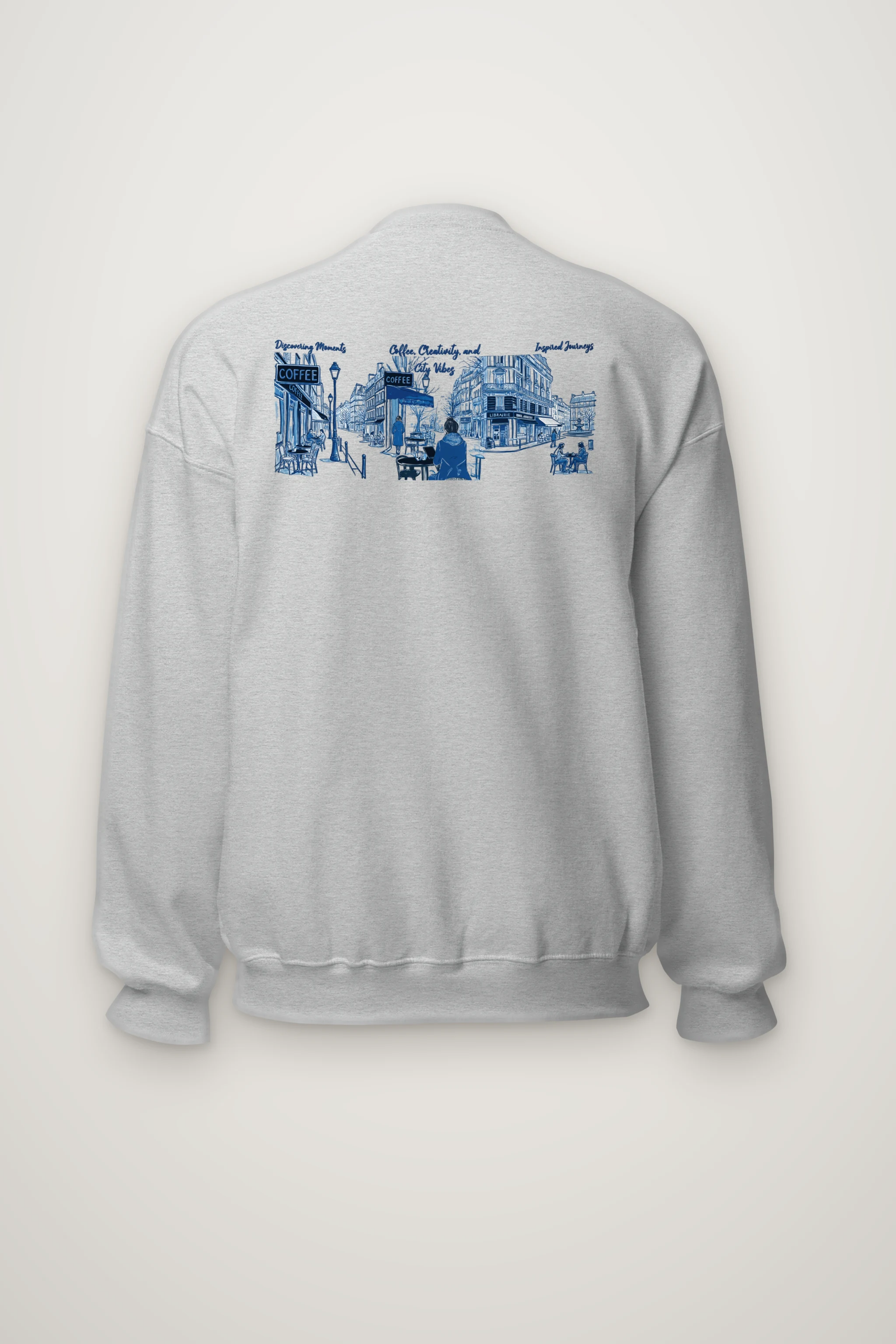 "Paris Café Sketch" Heavy Blend Unisex Crewneck Sweatshirt