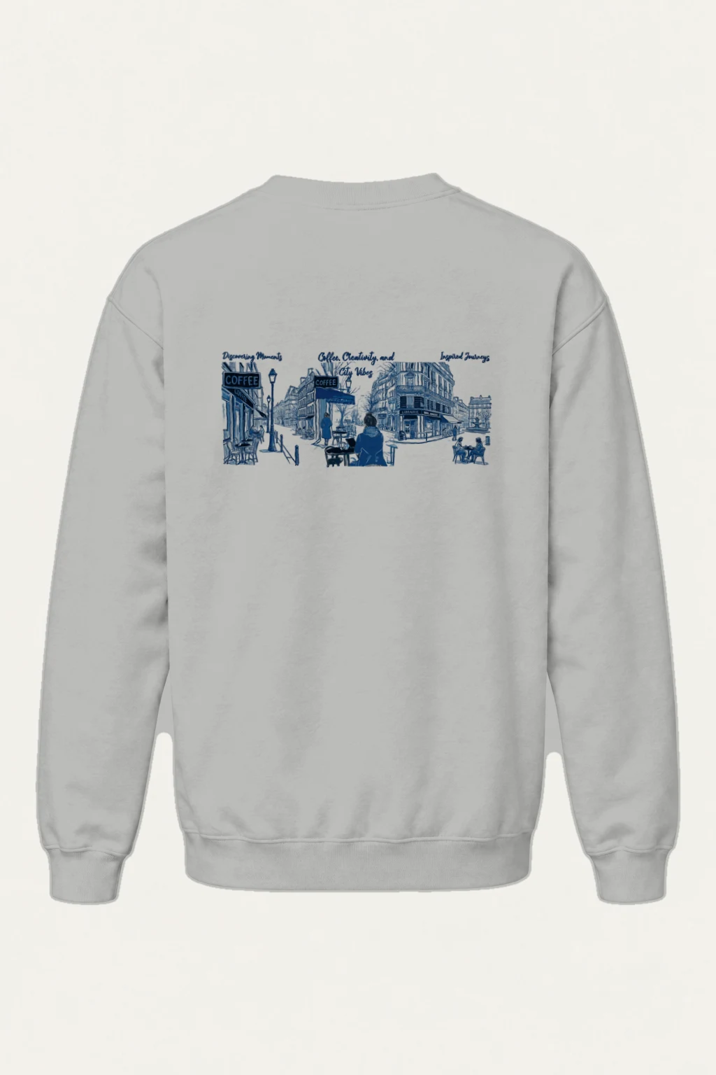 "Paris Café Sketch" Heavy Blend Unisex Crewneck Sweatshirt | Gildan 18000