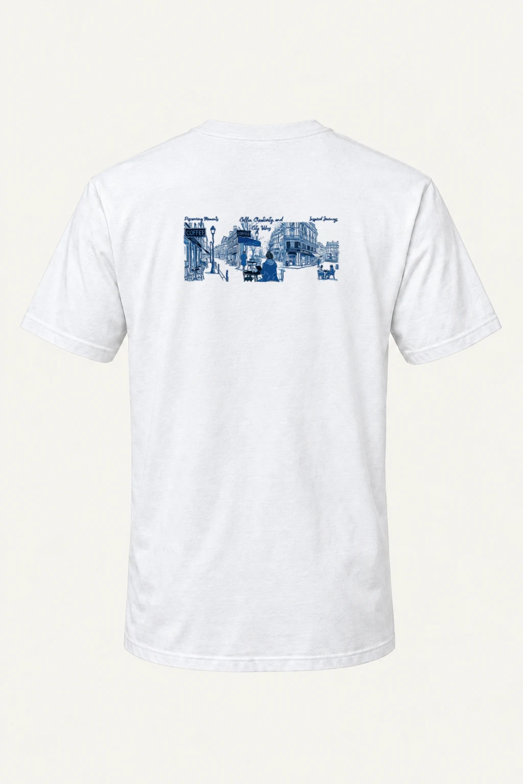 "Paris Café Sketch" Heavyweight Unisex Crewneck T-shirt | Gildan 5000