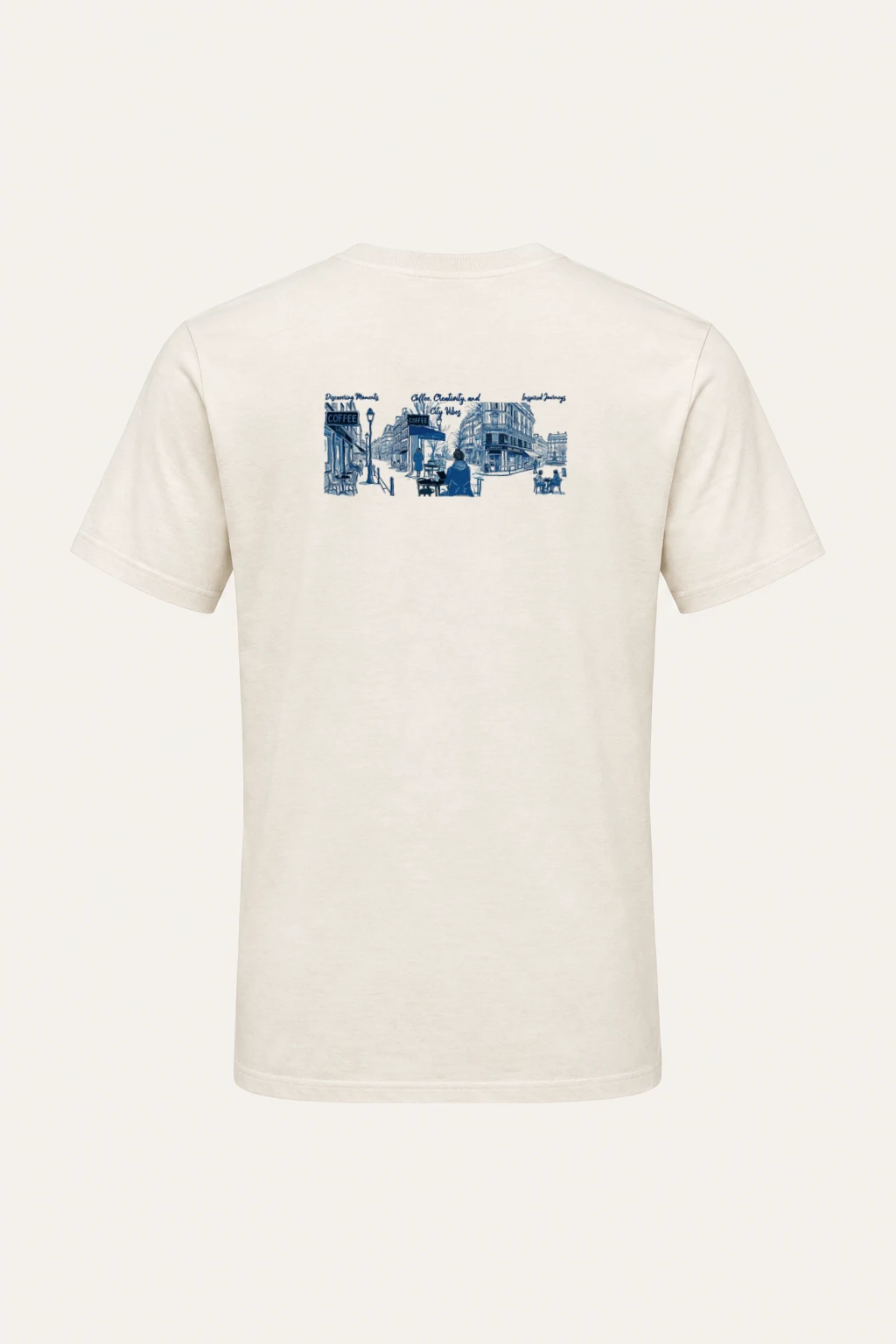"Paris Café Sketch" Heavyweight Unisex Crewneck T-shirt | Gildan 5000