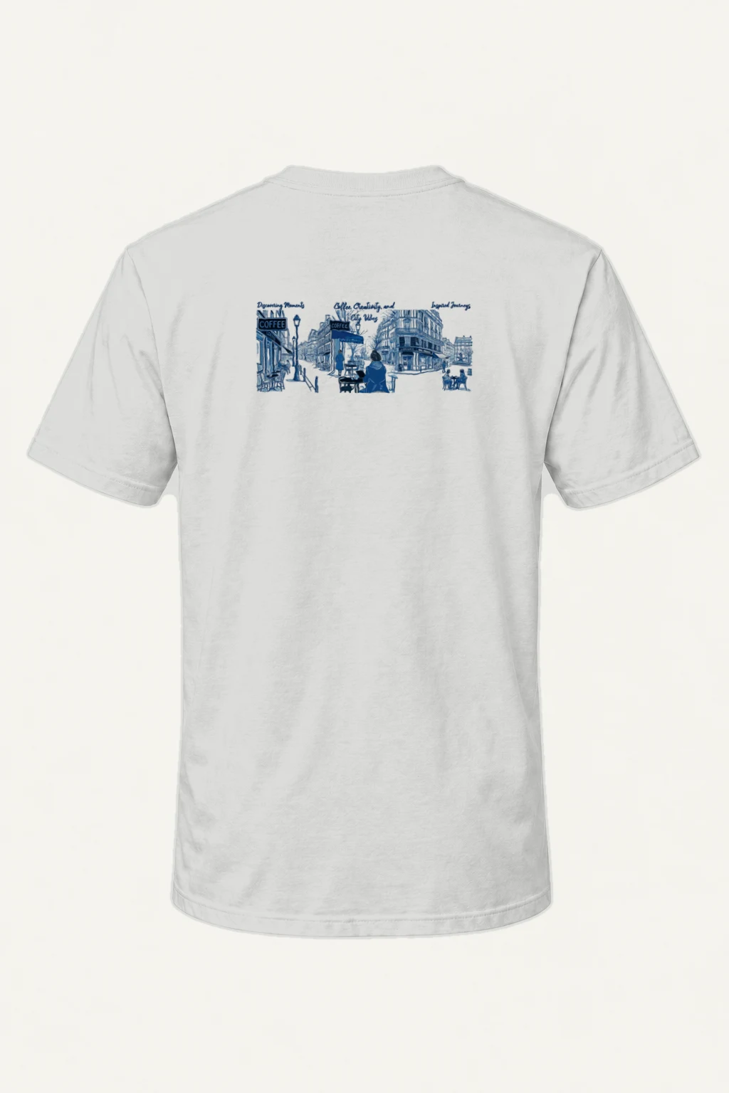 "Paris Café Sketch" Heavyweight Unisex Crewneck T-shirt | Gildan 5000
