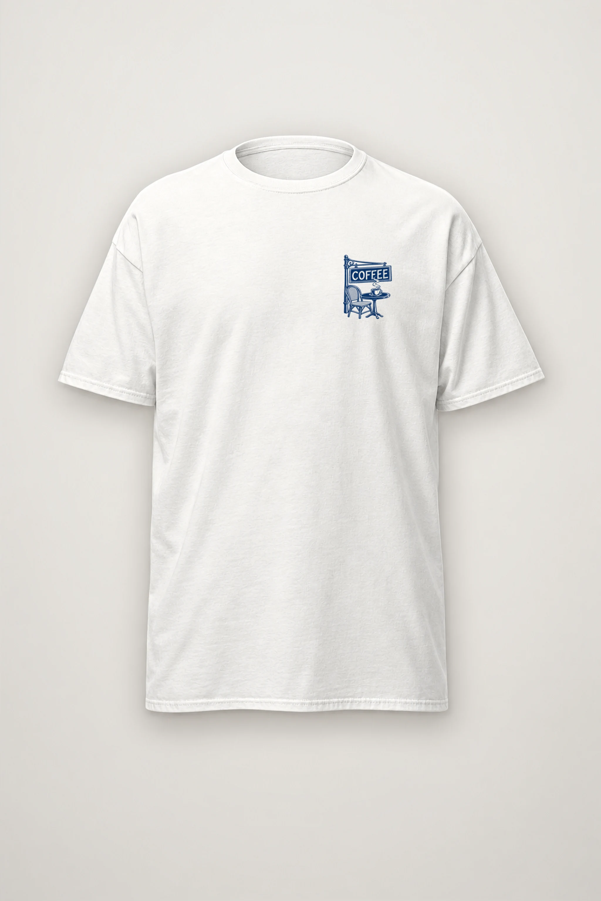 "Paris Café Sketch" Heavyweight Unisex Crewneck T-shirt