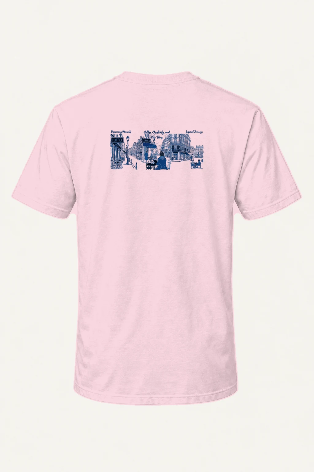 "Paris Café Sketch" Heavyweight Unisex Crewneck T-shirt | Gildan 5000