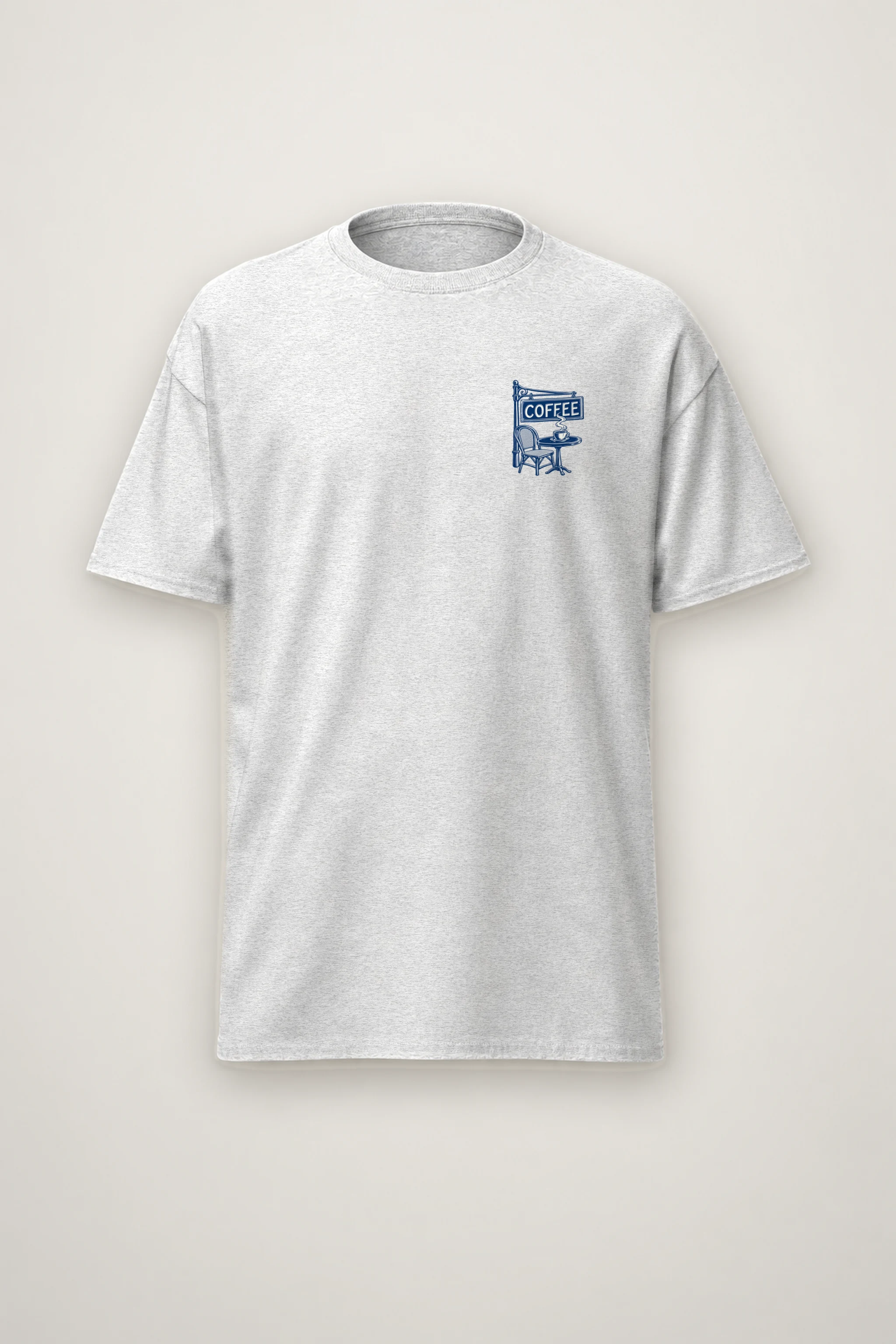 "Paris Café Sketch" Heavyweight Unisex Crewneck T-shirt