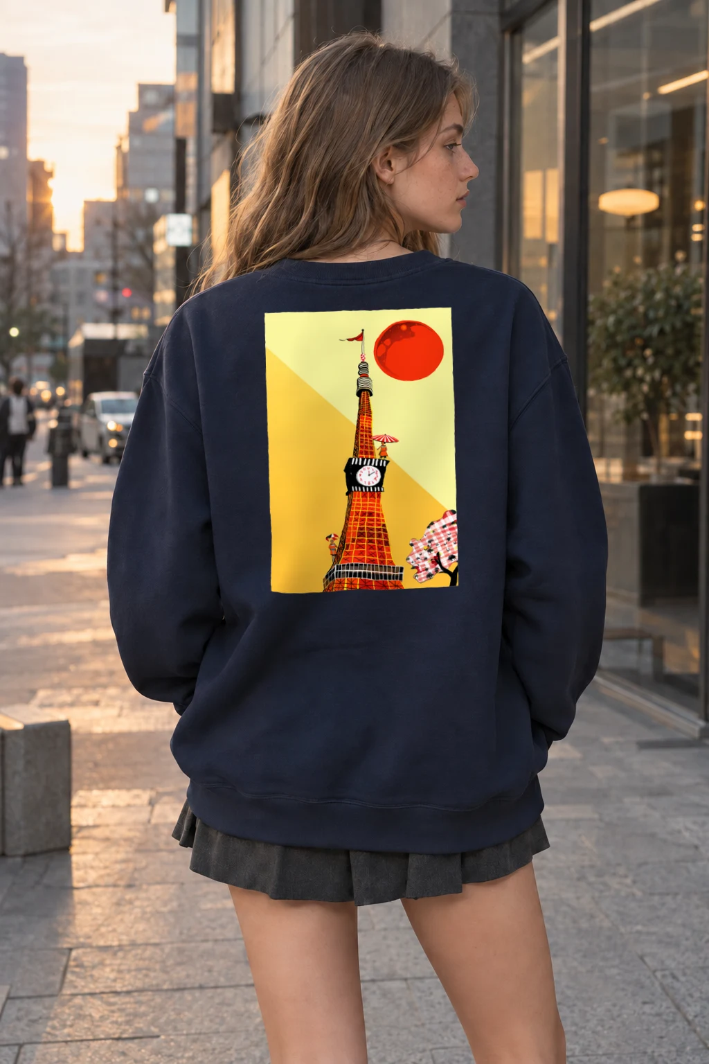 "Paris Clock Tower" Heavy Blend Unisex Crewneck Sweatshirt | Gildan 18000