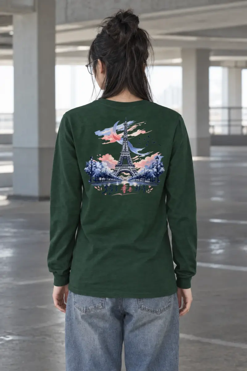 "Paris Daylight Sketch" Unisex Longsleeve T-shirt