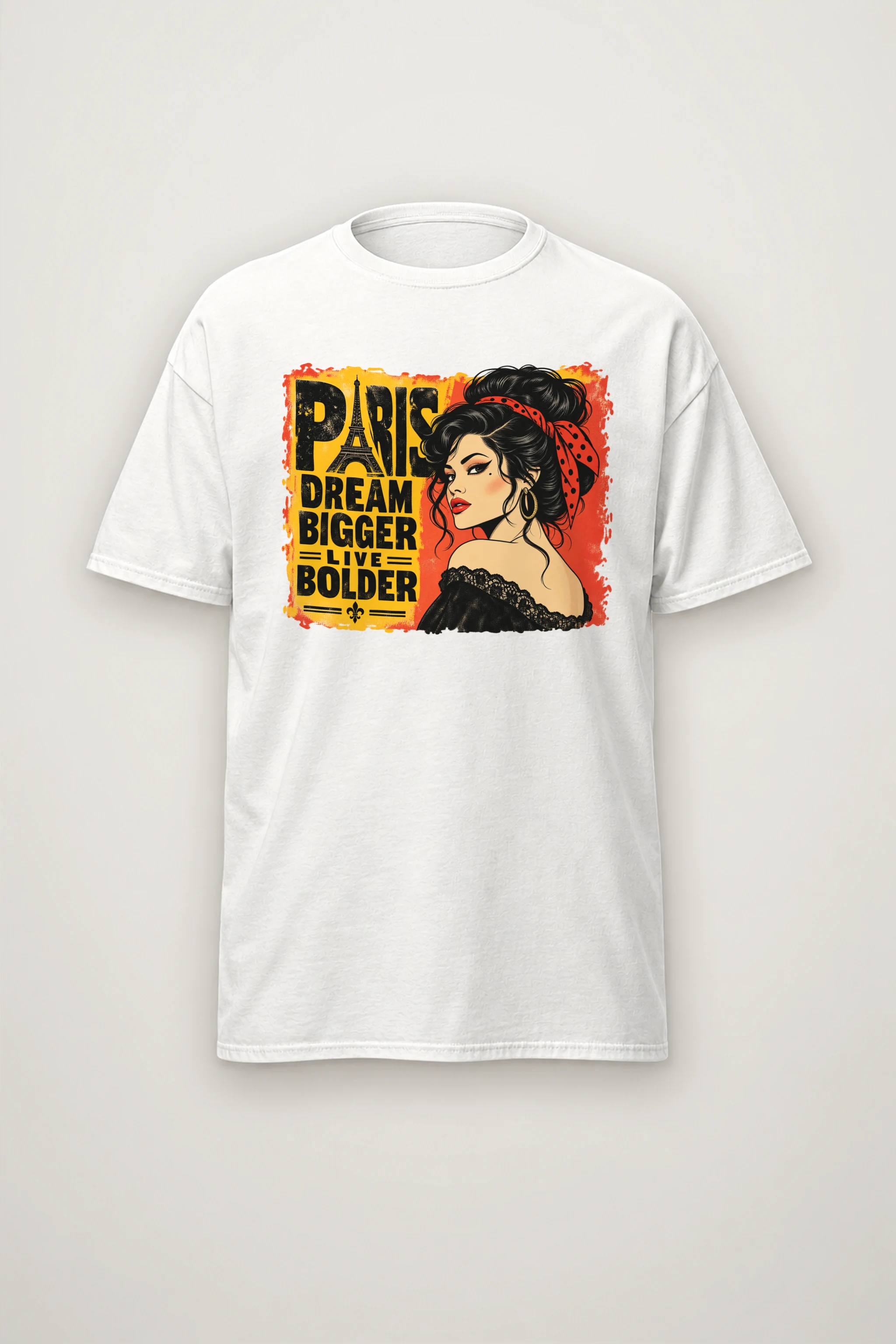 "Paris Dream Bigger" Heavyweight Unisex Crewneck T-shirt