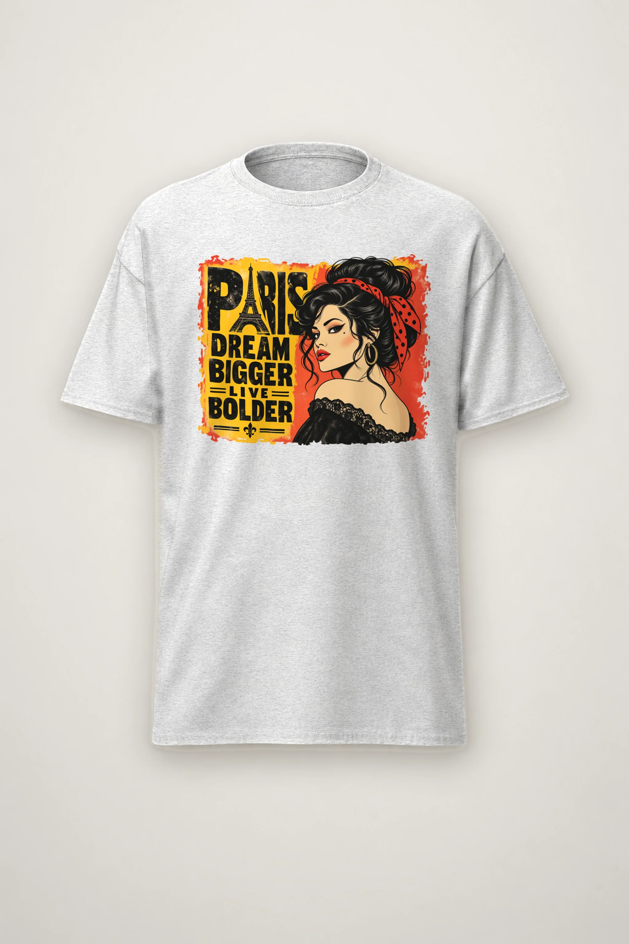 "Paris Dream Bigger" Heavyweight Unisex Crewneck T-shirt