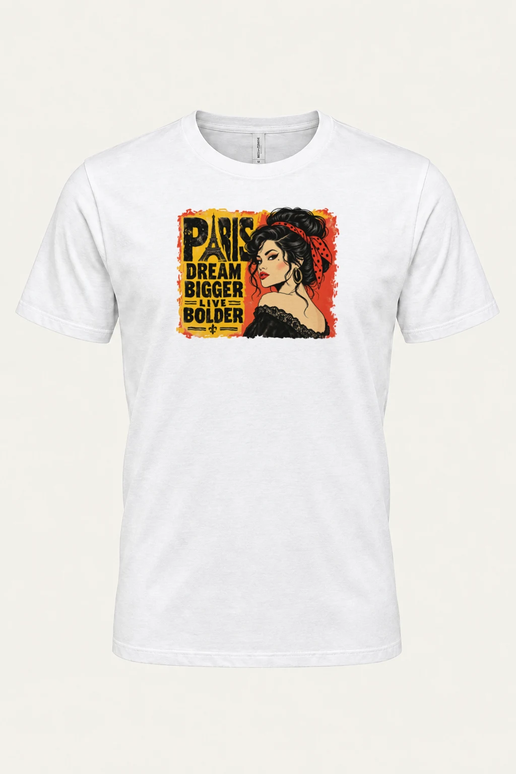 "Paris Dream Bigger" Heavyweight Unisex Crewneck T-shirt | Gildan 5000