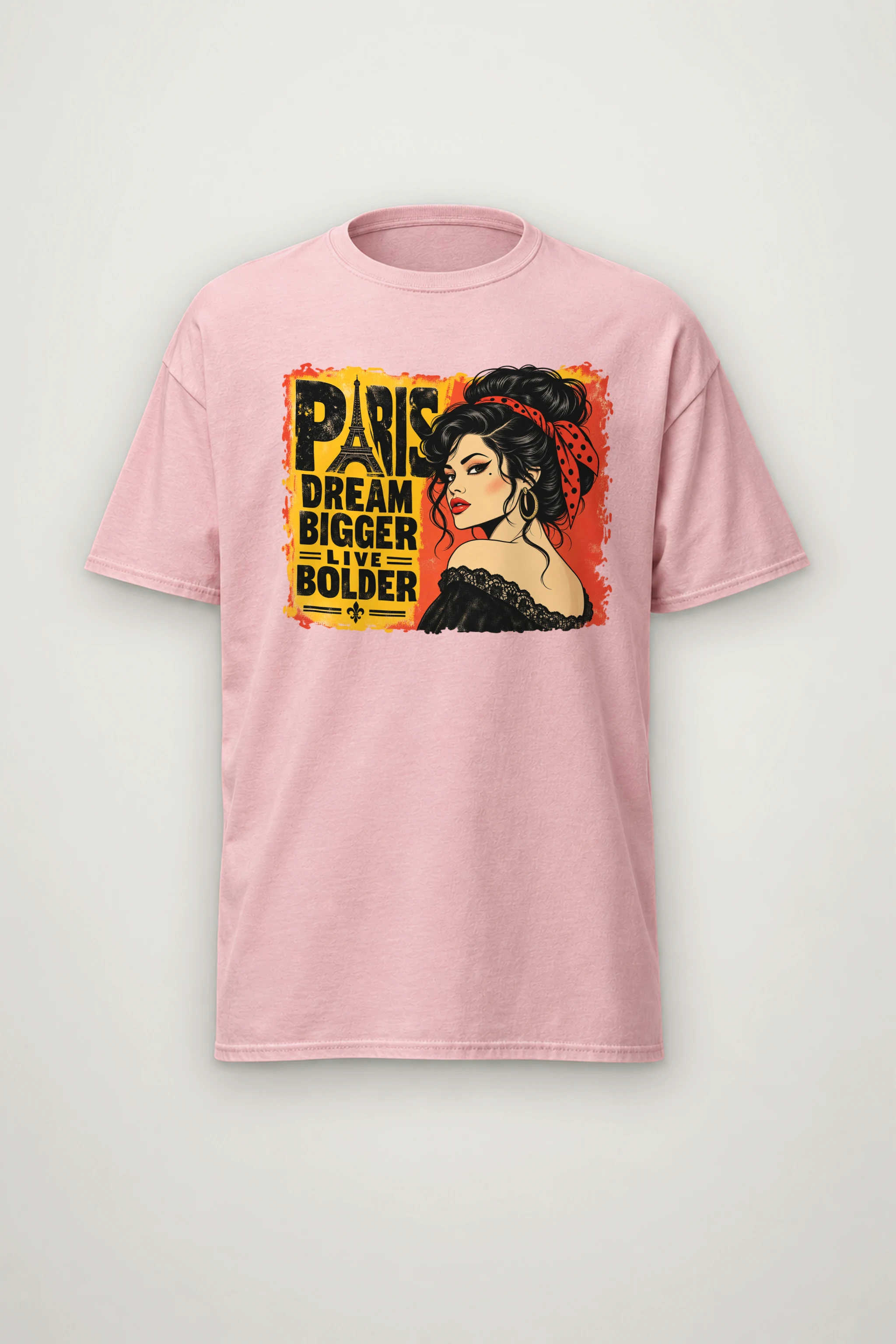 "Paris Dream Bigger" Heavyweight Unisex Crewneck T-shirt