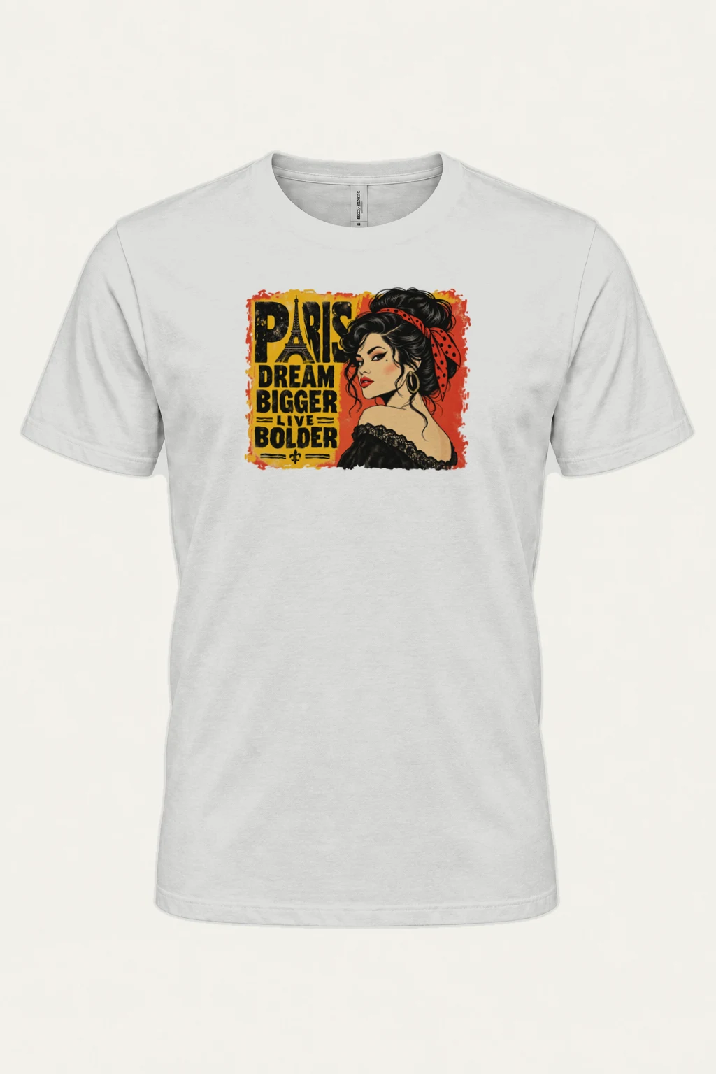 "Paris Dream Bigger" Heavyweight Unisex Crewneck T-shirt | Gildan 5000