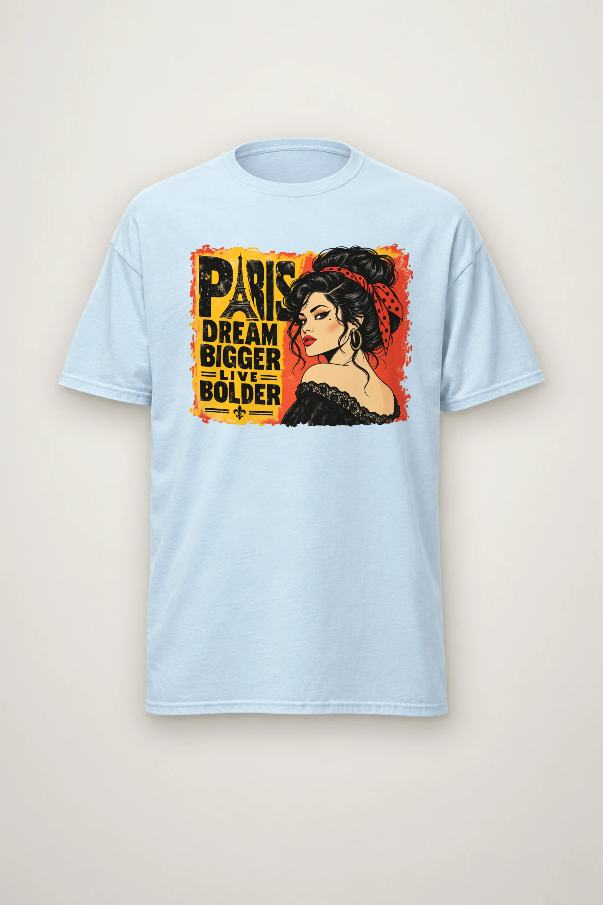 "Paris Dream Bigger" Heavyweight Unisex Crewneck T-shirt