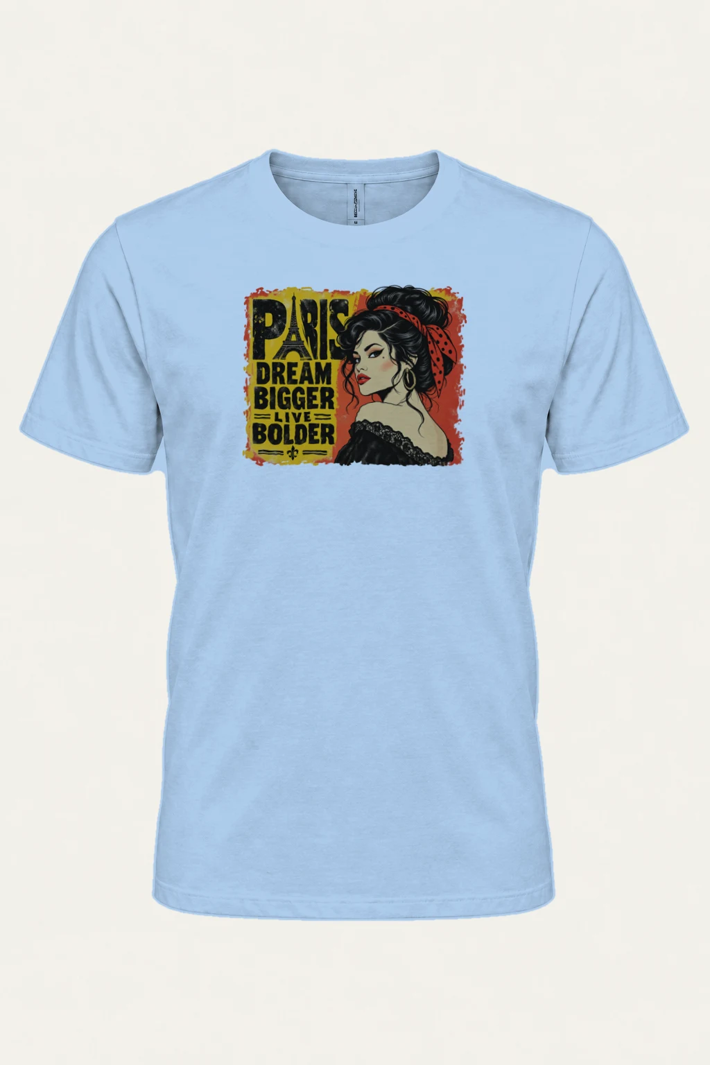 "Paris Dream Bigger" Heavyweight Unisex Crewneck T-shirt | Gildan 5000