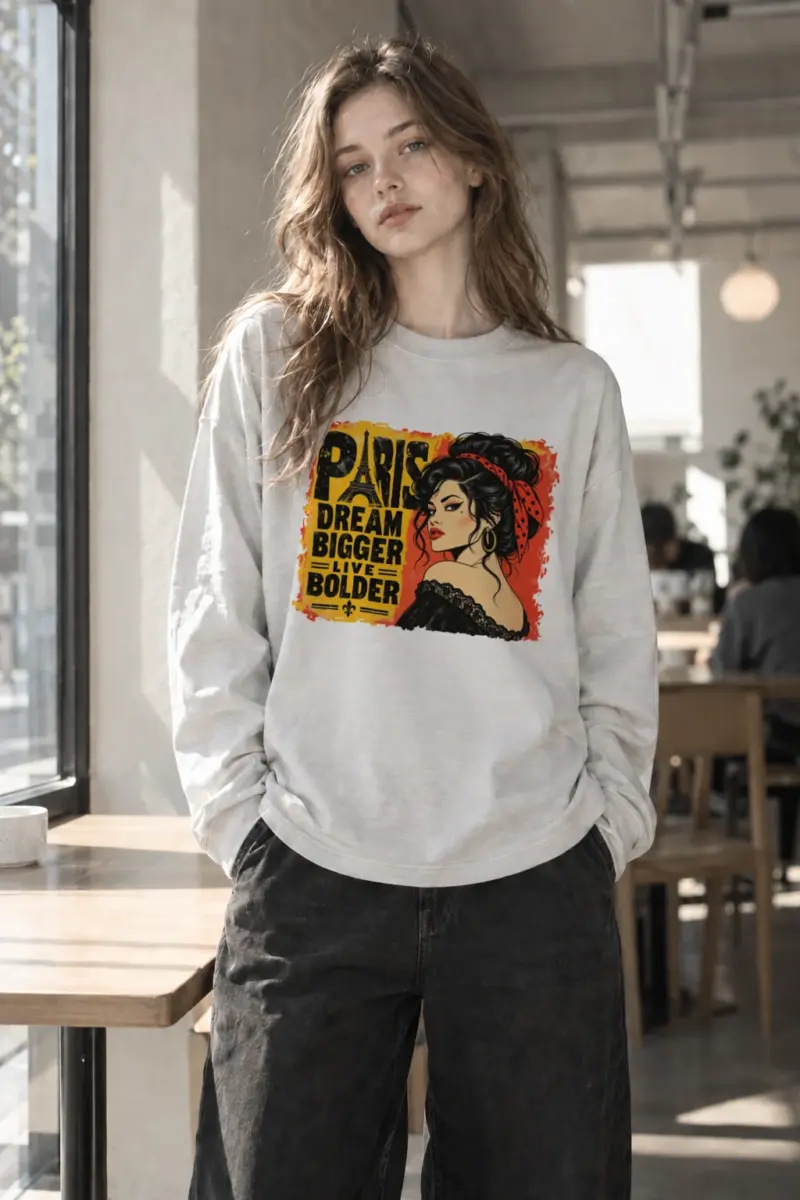 "Paris Dream Bigger" Unisex Longsleeve T-shirt | Gildan 2400