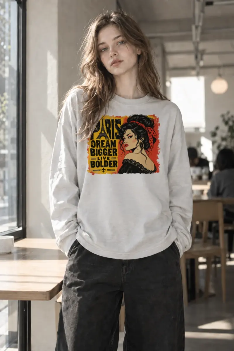 "Paris Dream Bigger" Unisex Longsleeve T-shirt | Gildan 2400
