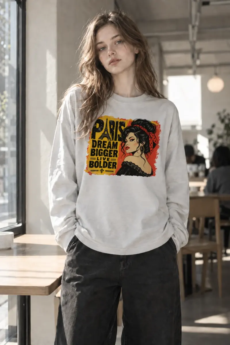"Paris Dream Bigger" Unisex Longsleeve T-shirt | Gildan 2400