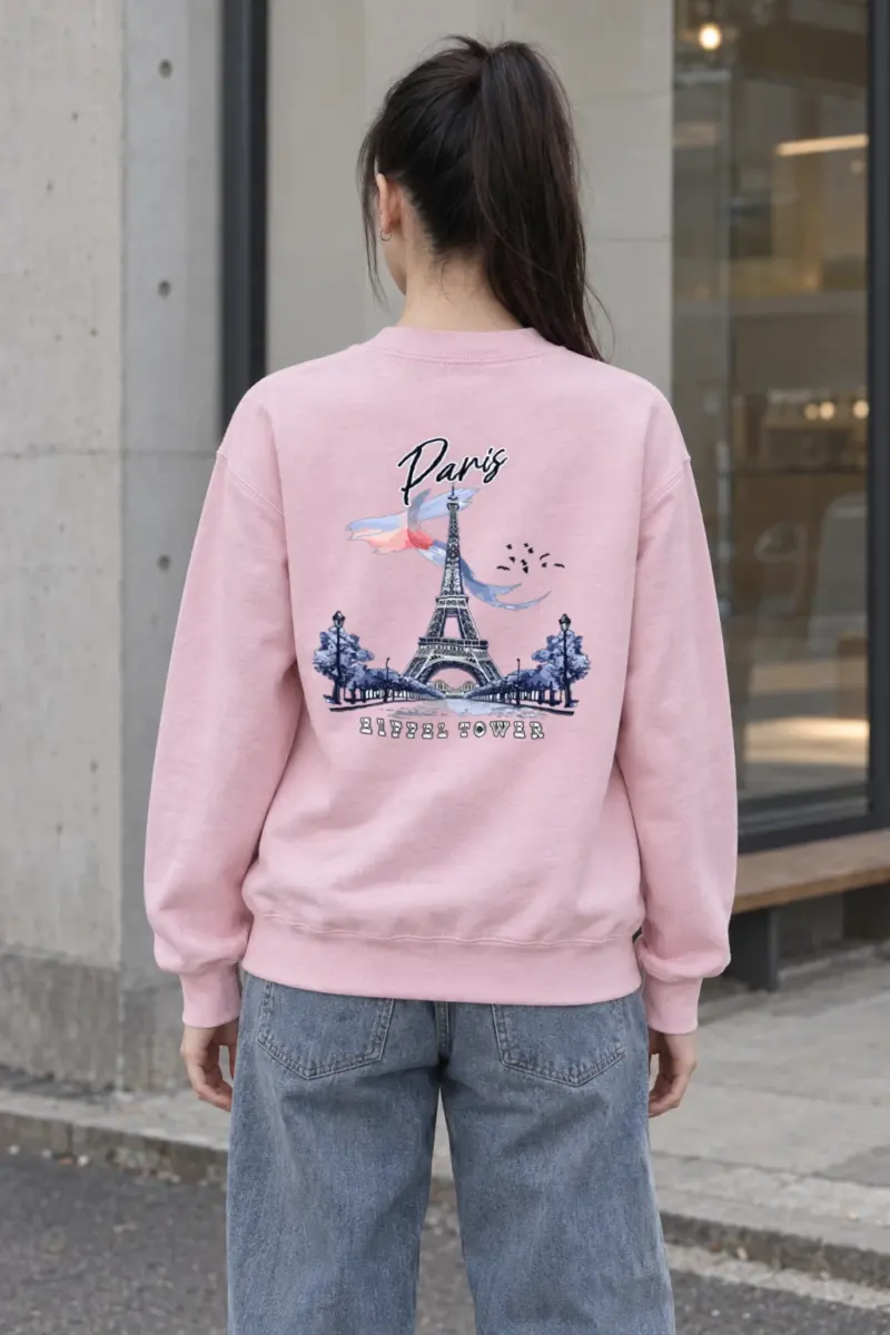 "Paris Eiffel Tower" Heavy Blend Unisex Crewneck Sweatshirt