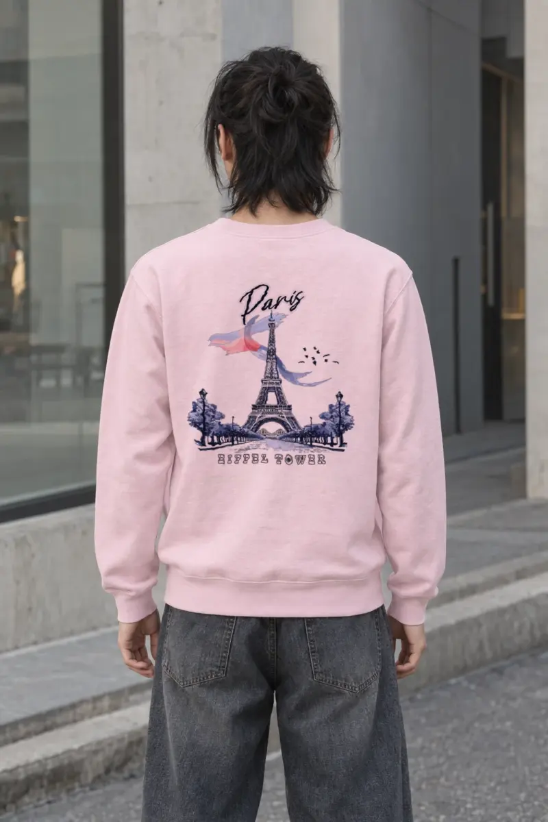 "Paris Eiffel Tower" Heavy Blend Unisex Crewneck Sweatshirt | Gildan 18000