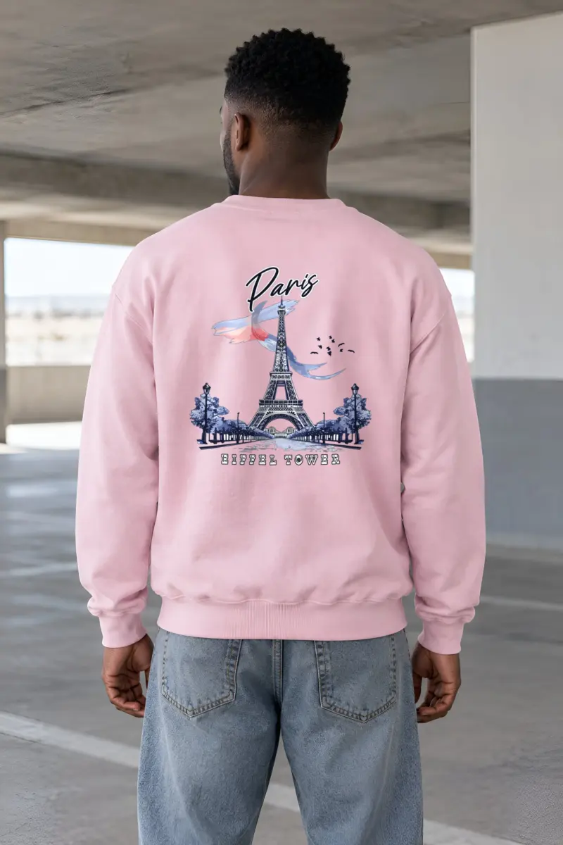 "Paris Eiffel Tower" Heavy Blend Unisex Crewneck Sweatshirt