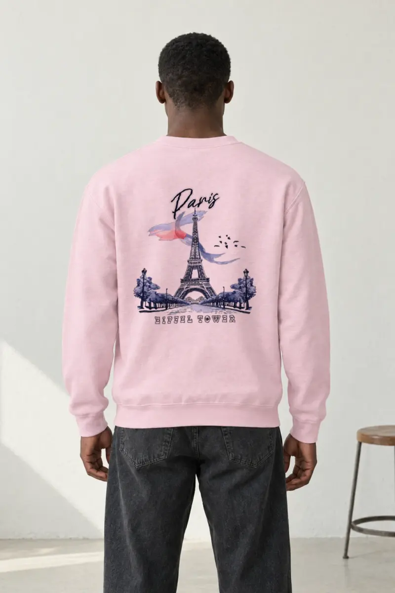 "Paris Eiffel Tower" Heavy Blend Unisex Crewneck Sweatshirt | Gildan 18000