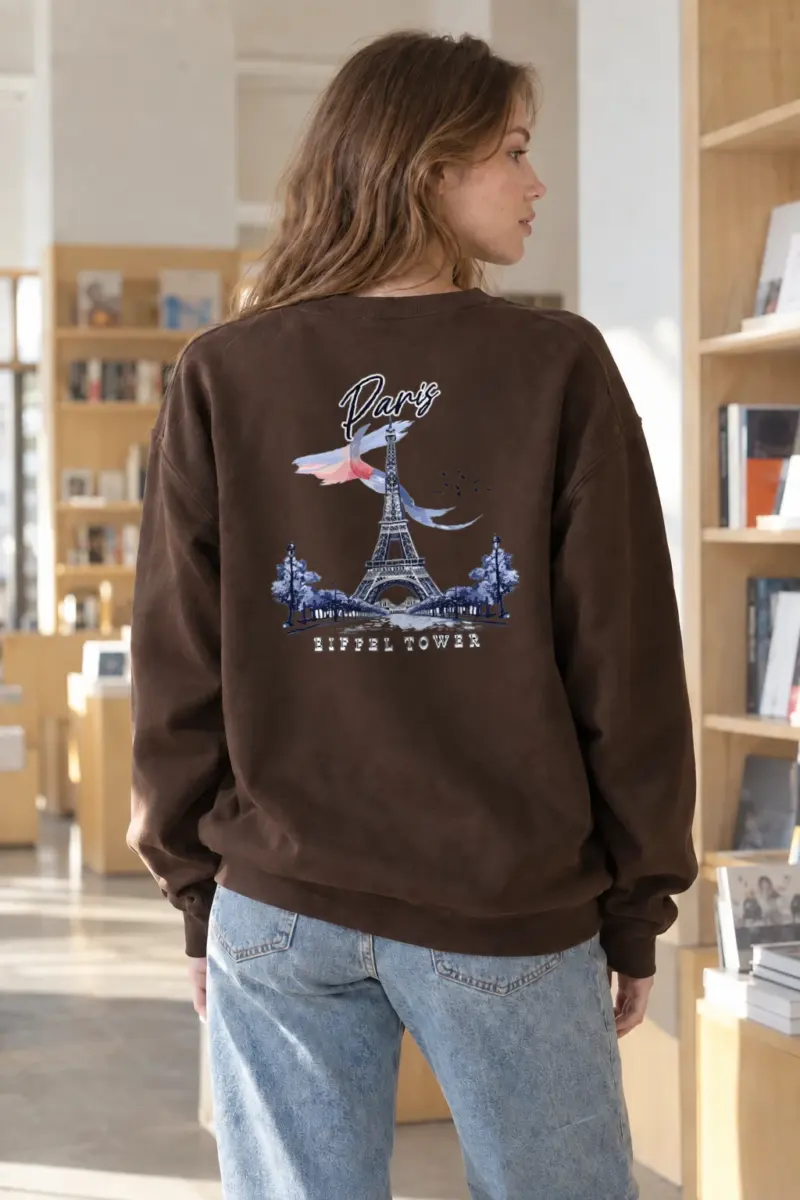 "Paris Eiffel Tower" Heavy Blend Unisex Crewneck Sweatshirt | Gildan 18000
