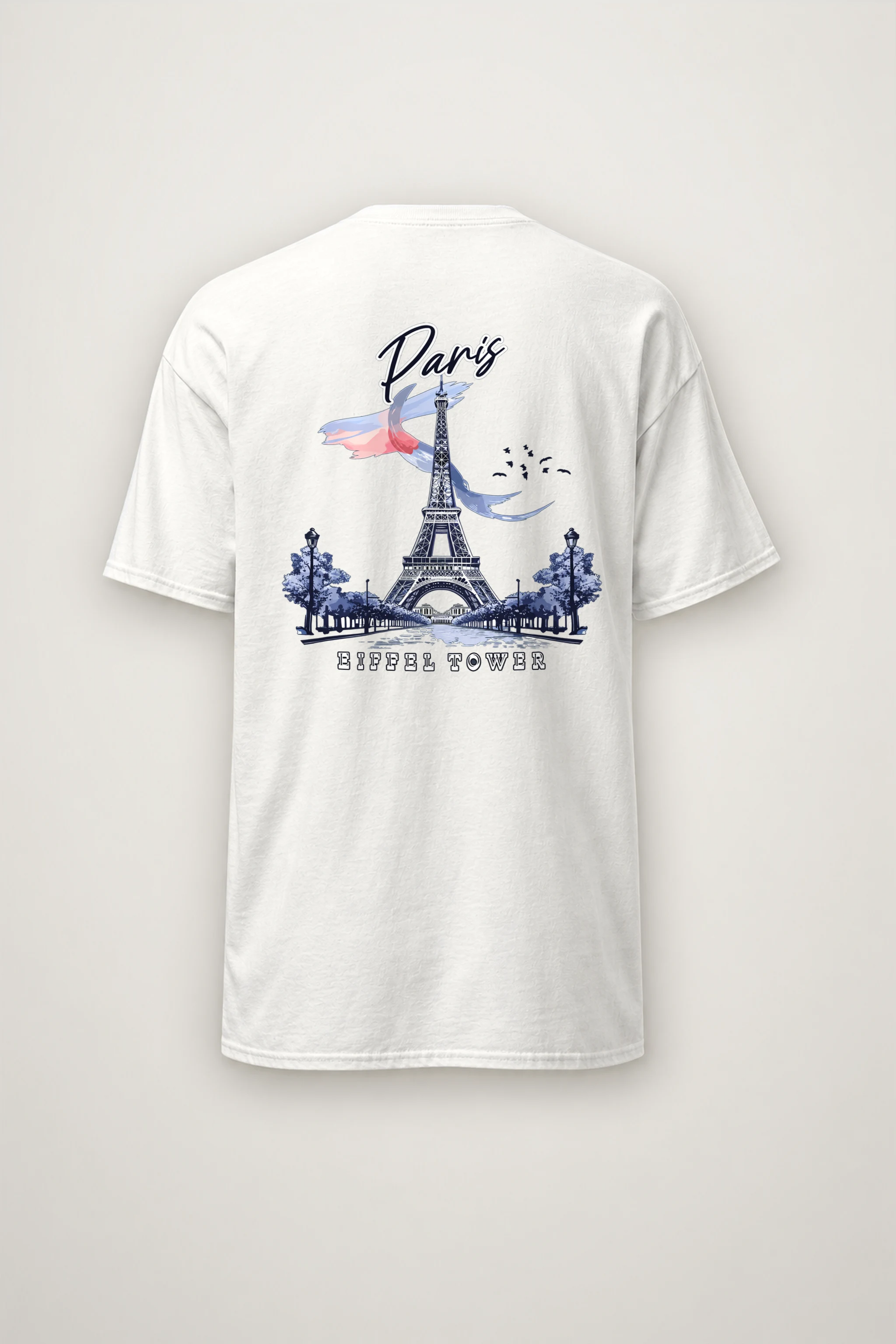 "Paris Eiffel Tower" Heavyweight Unisex Crewneck T-shirt