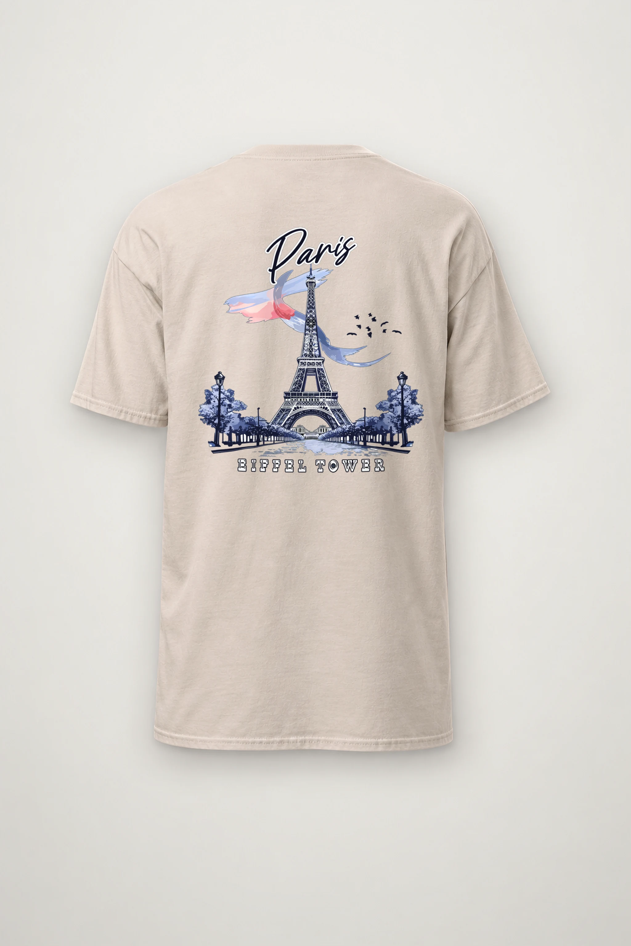 "Paris Eiffel Tower" Heavyweight Unisex Crewneck T-shirt