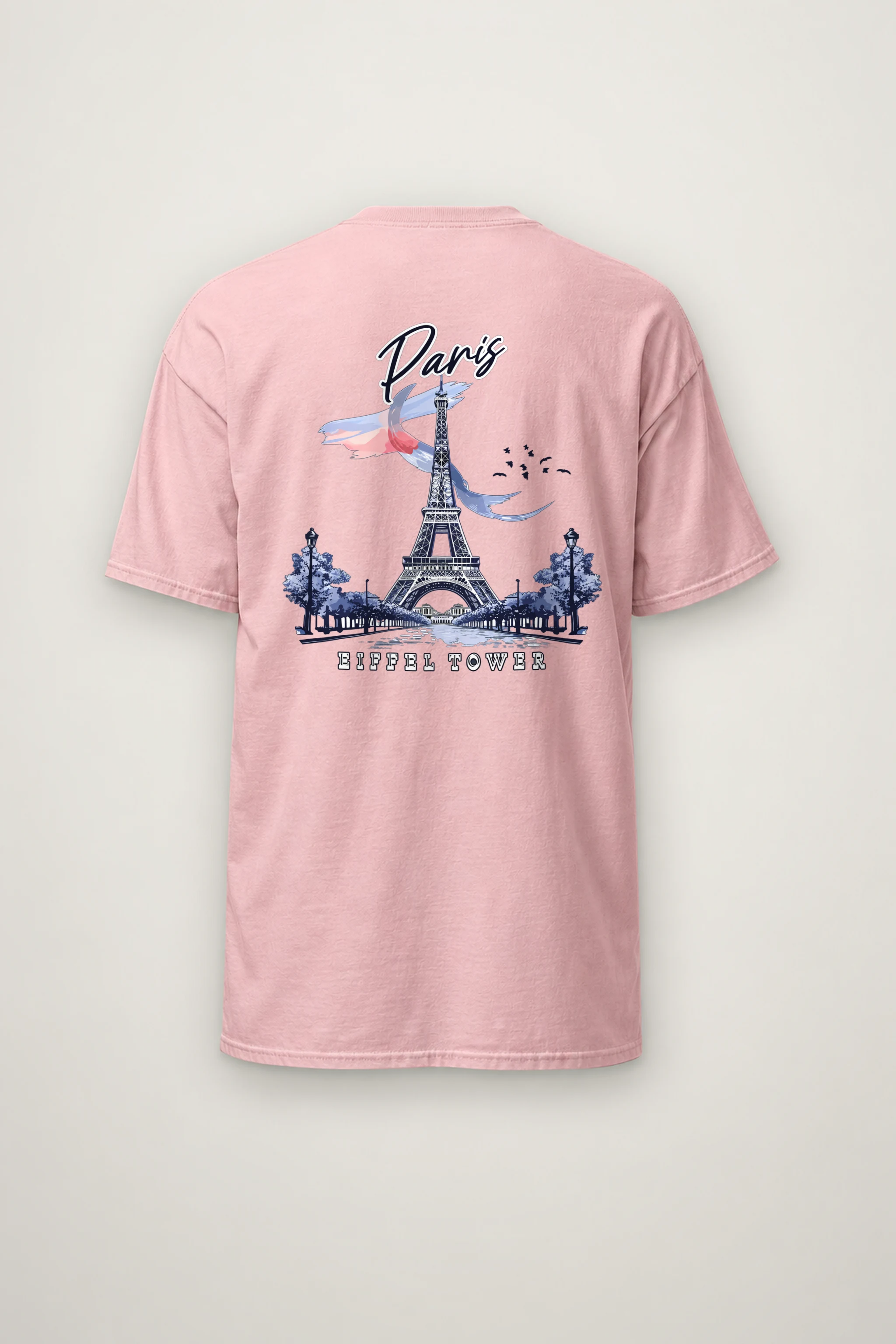 "Paris Eiffel Tower" Heavyweight Unisex Crewneck T-shirt