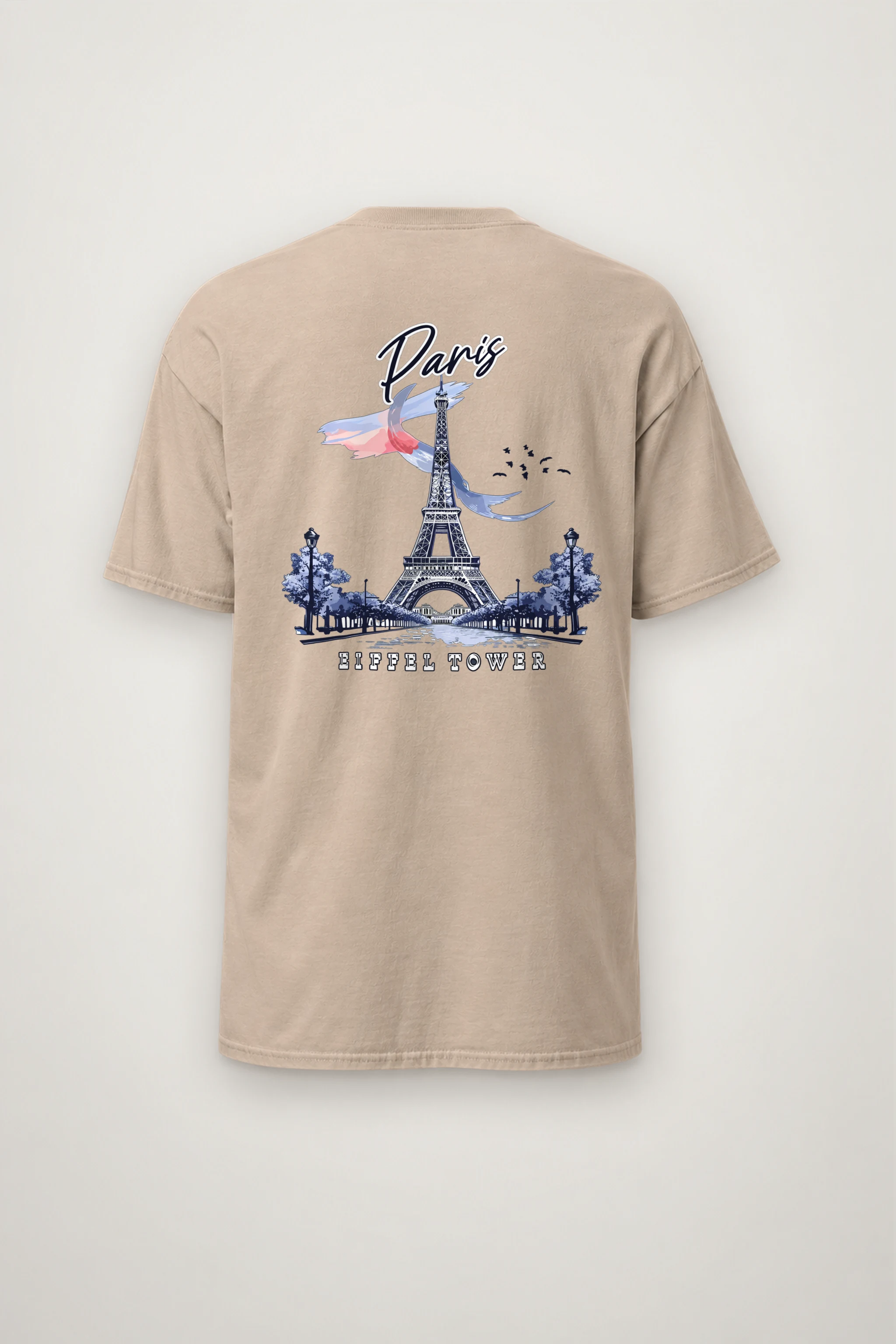 "Paris Eiffel Tower" Heavyweight Unisex Crewneck T-shirt