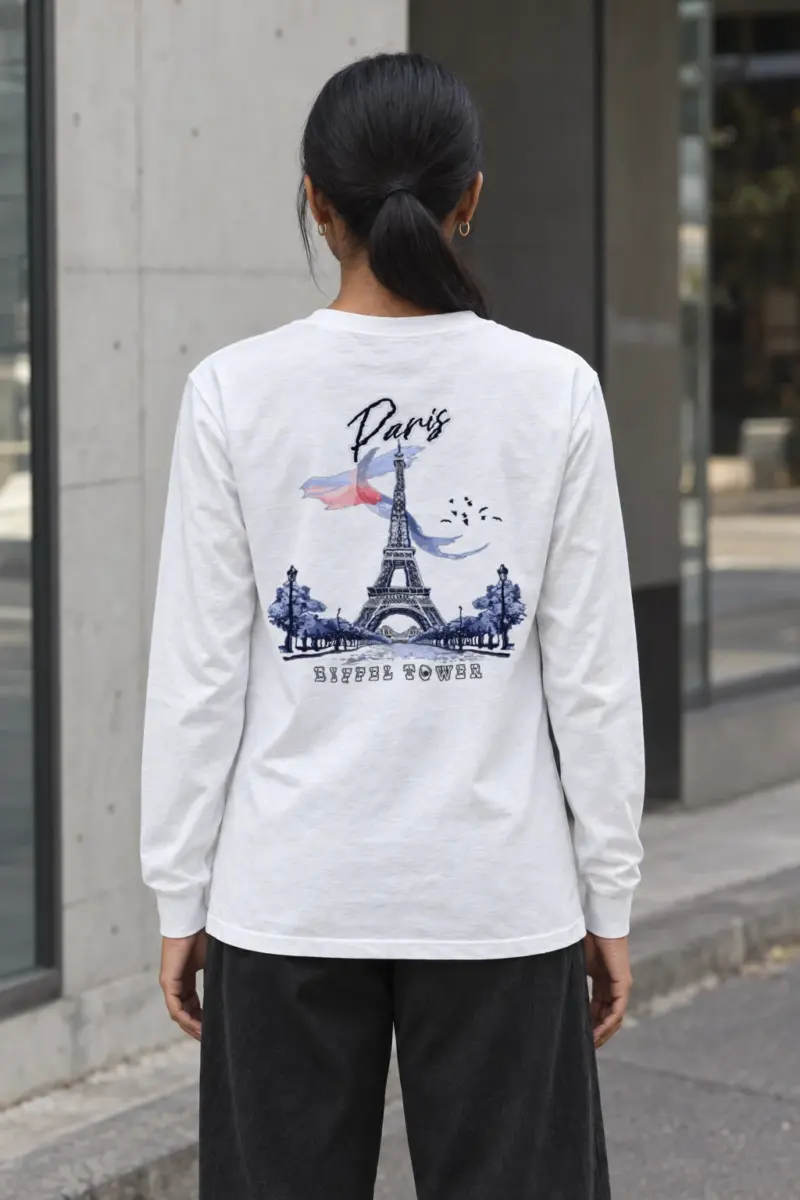"Paris Eiffel Tower" Unisex Longsleeve T-shirt | Gildan 2400