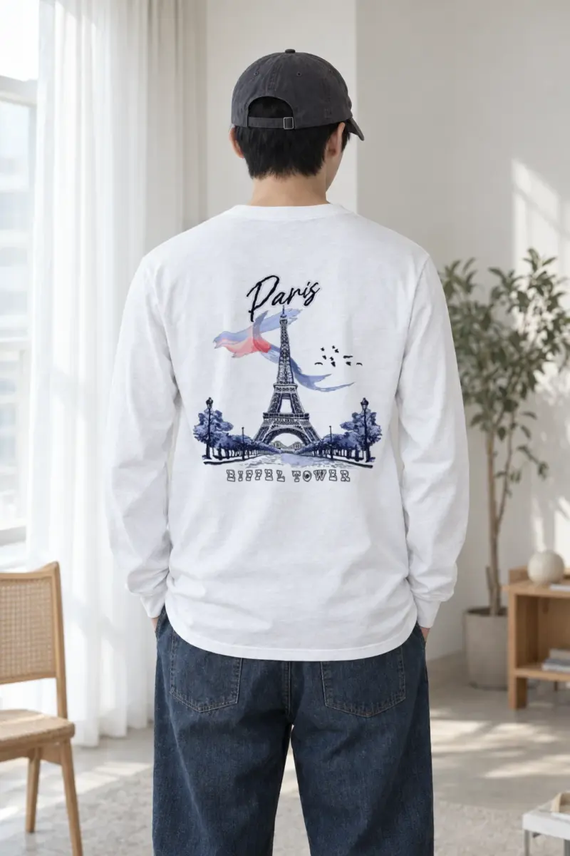 "Paris Eiffel Tower" Unisex Longsleeve T-shirt | Gildan 2400