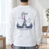 "Paris Eiffel Tower" Unisex Longsleeve T-shirt
