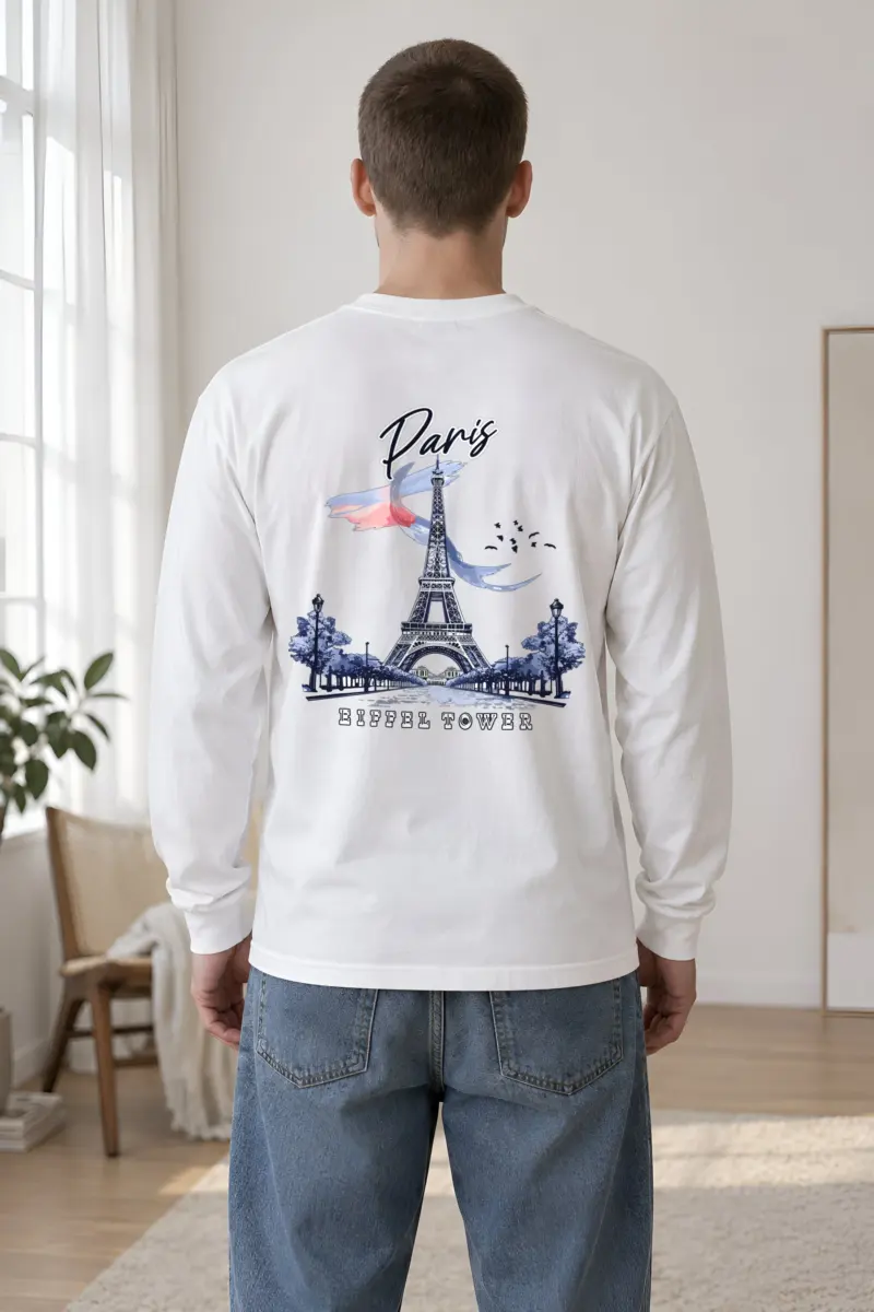 "Paris Eiffel Tower" Unisex Longsleeve T-shirt