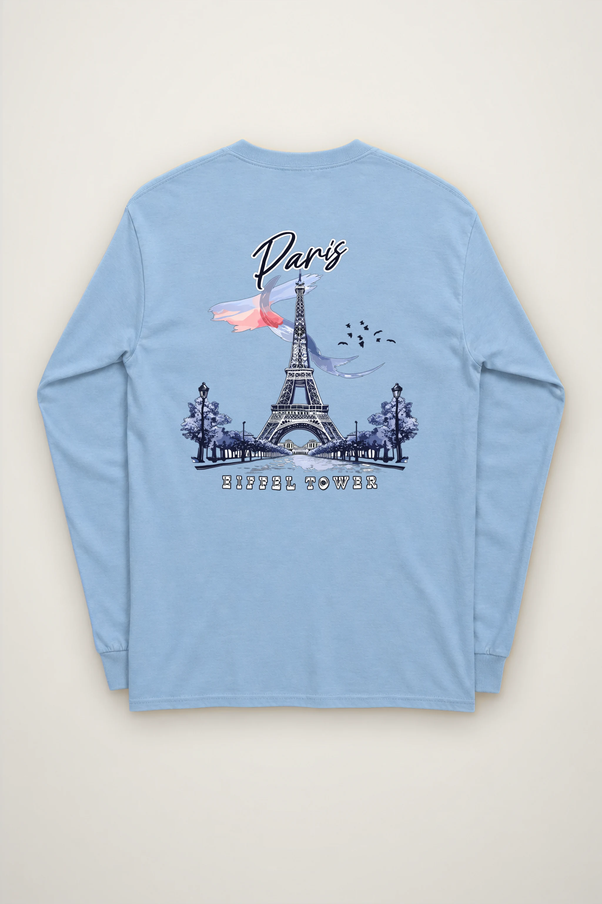 "Paris Eiffel Tower" Unisex Longsleeve T-shirt