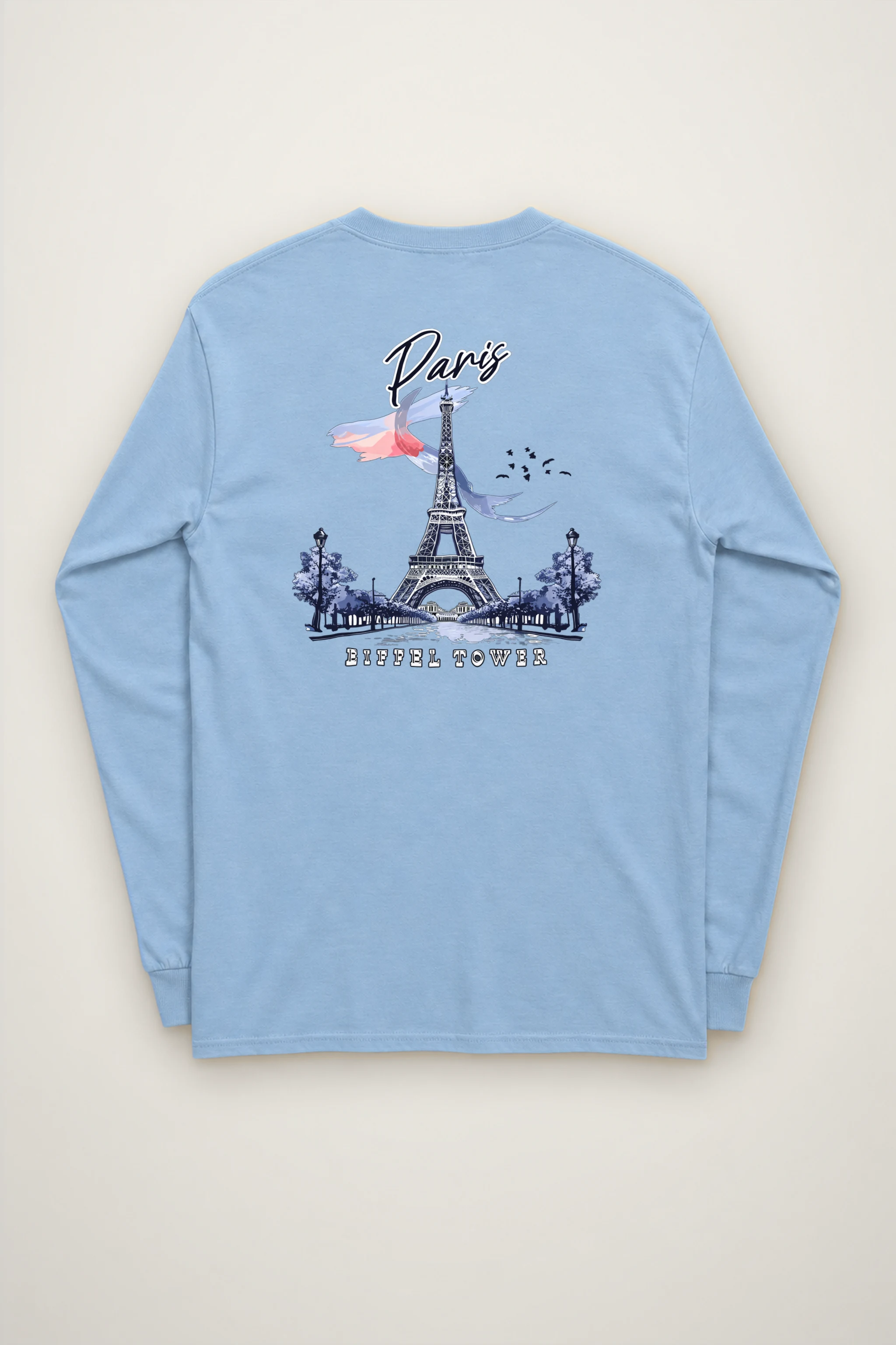 "Paris Eiffel Tower" Unisex Longsleeve T-shirt